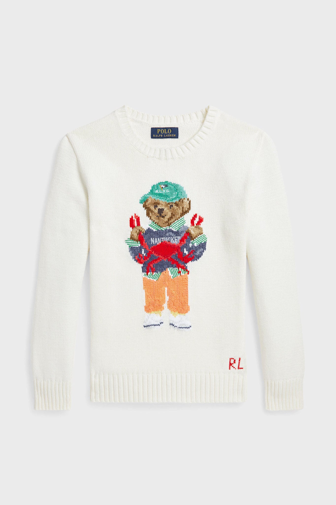 Boys Long-Sleeve Cotton Novelty Crab Bear Graphic Sweater-Charming Tale Store