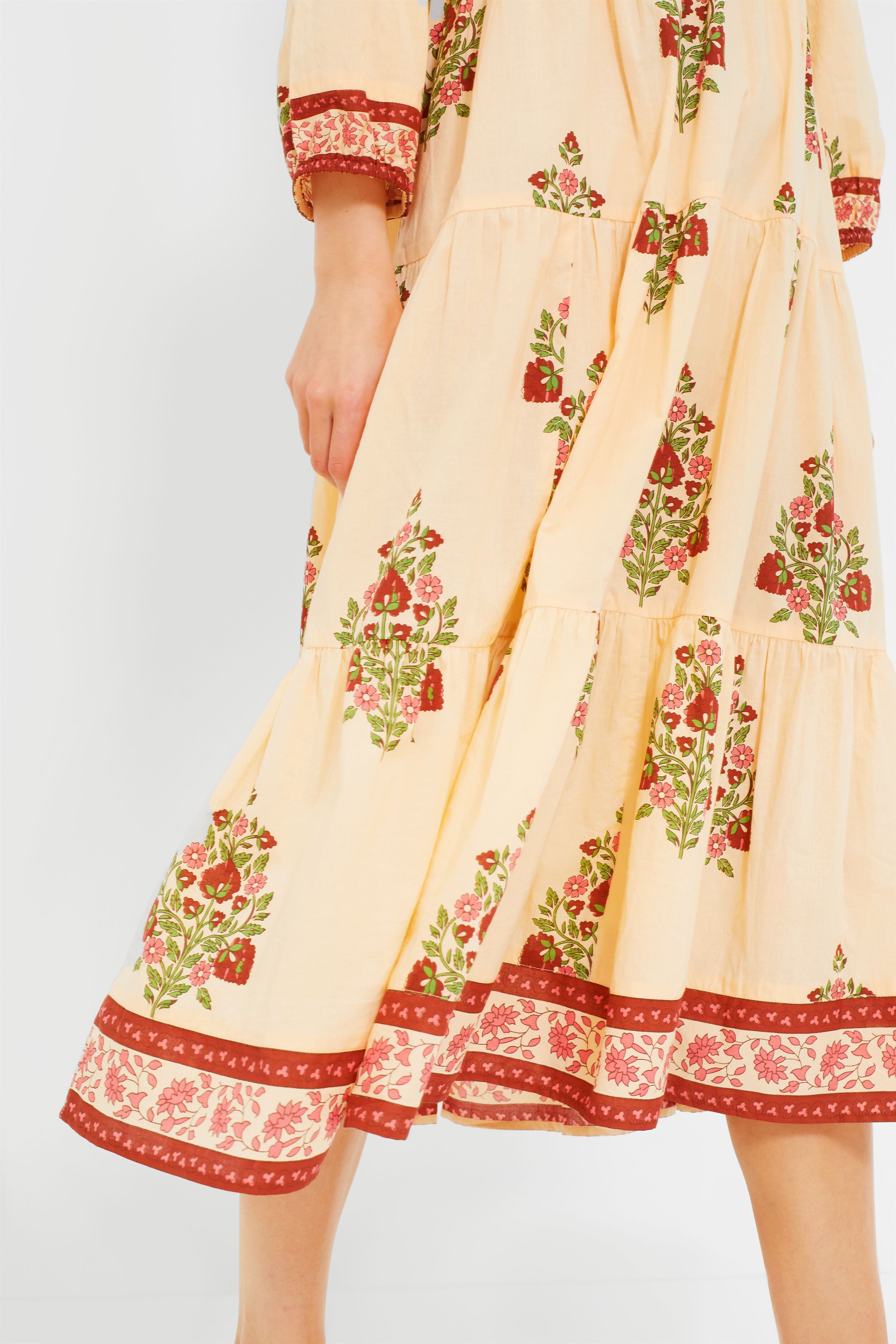 Blush Chandelier Long Sleeve Salty Paloma Caftan-Charming Tale Store