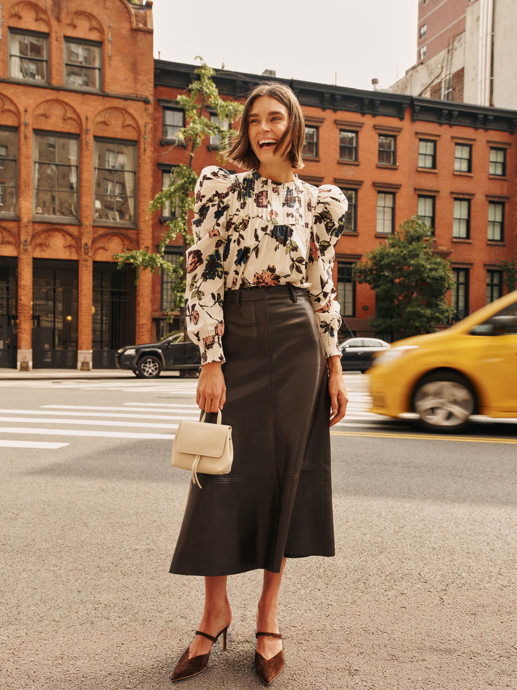 Chocolate Cassia Leather Skirt-Charming Tale Store