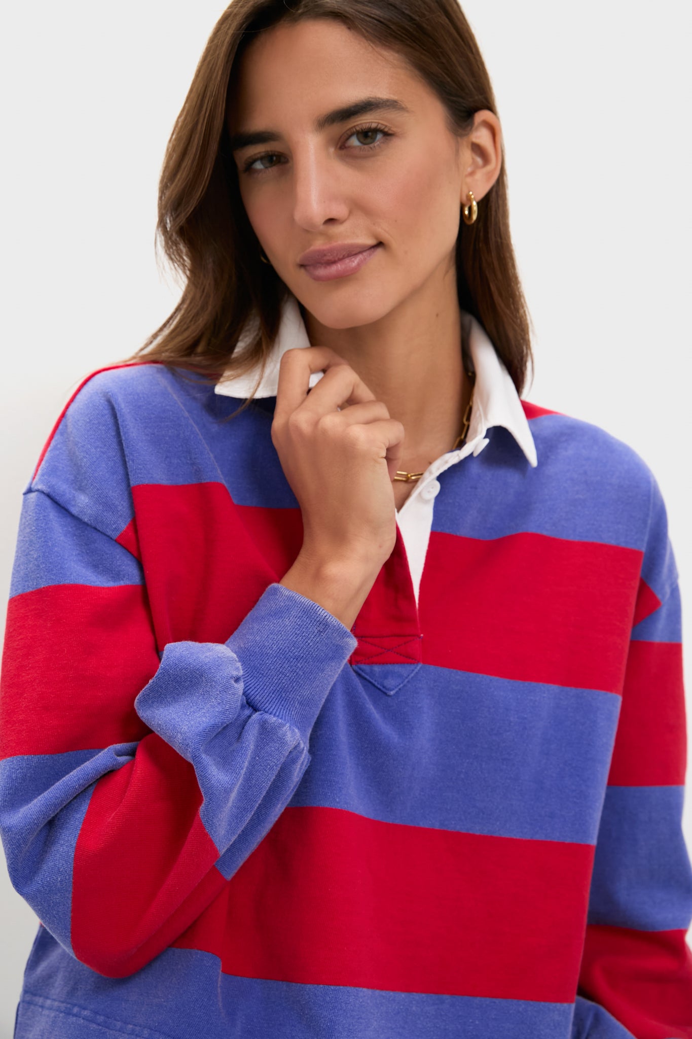 Gameday Red and Blue Swiftie Rugby Polo-Charming Tale Store