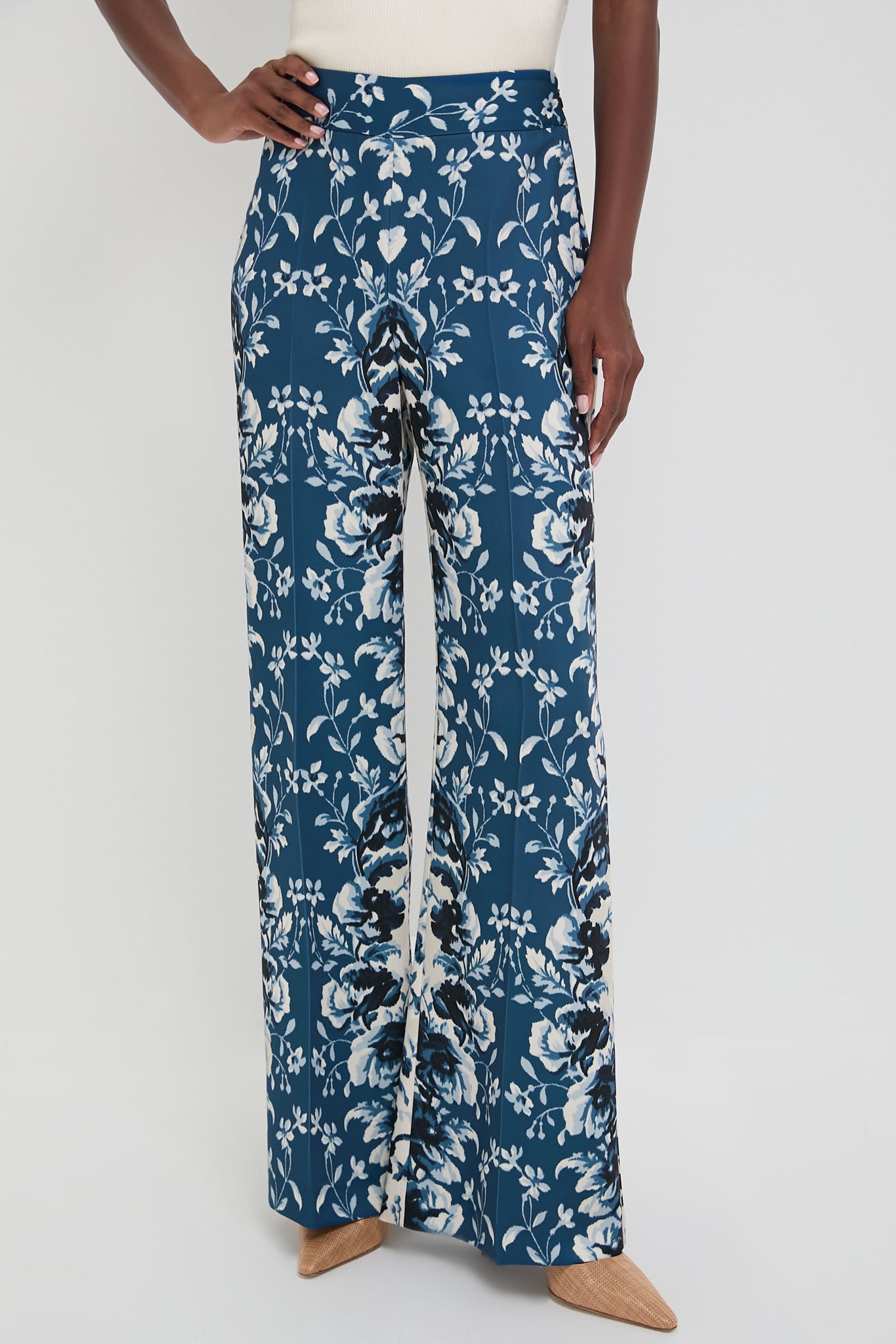 Indigo Reflection Drapey Twill Erin Pants-Charming Tale Store
