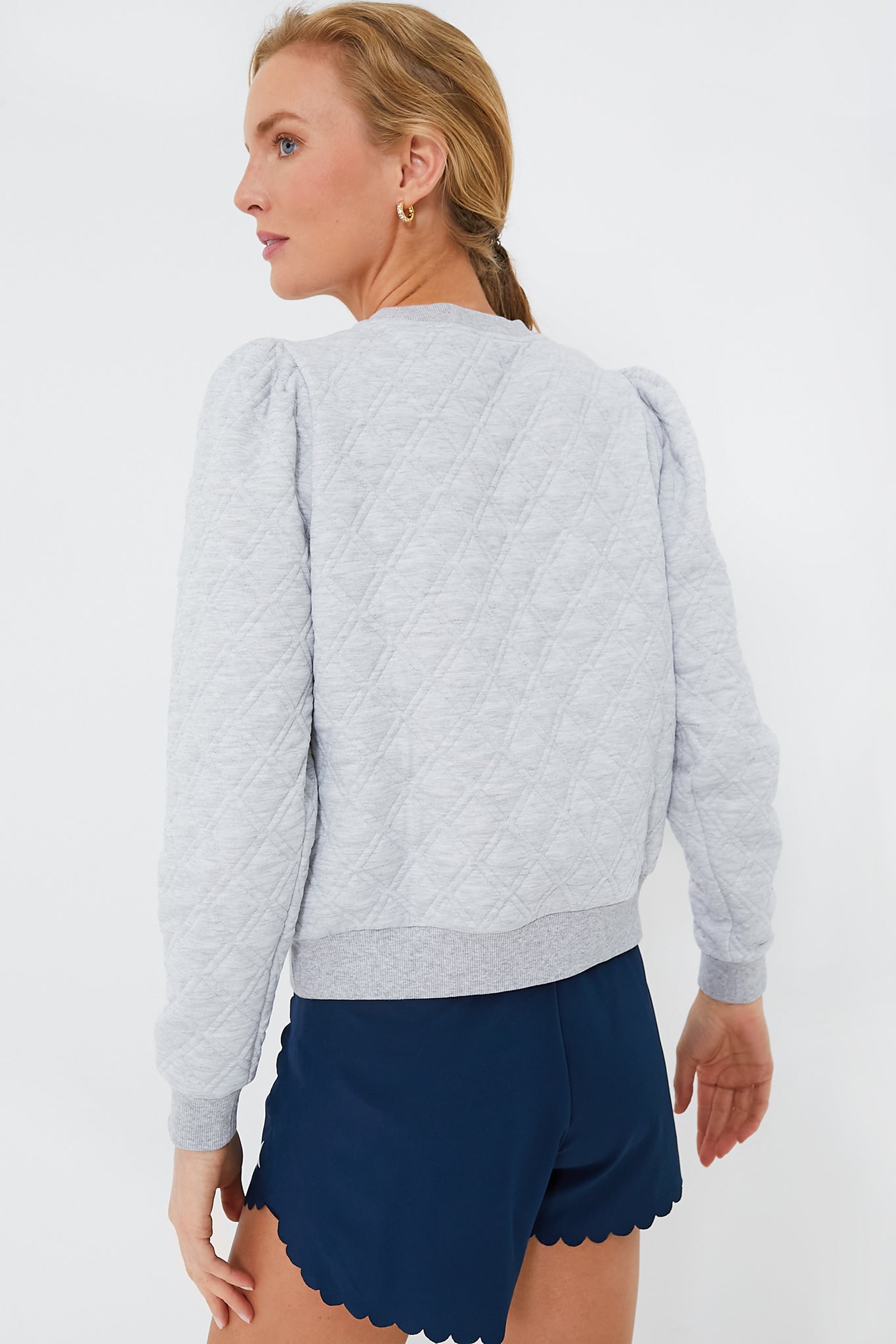 Gray Puff Sleeve Campbell Pullover-Charming Tale Store