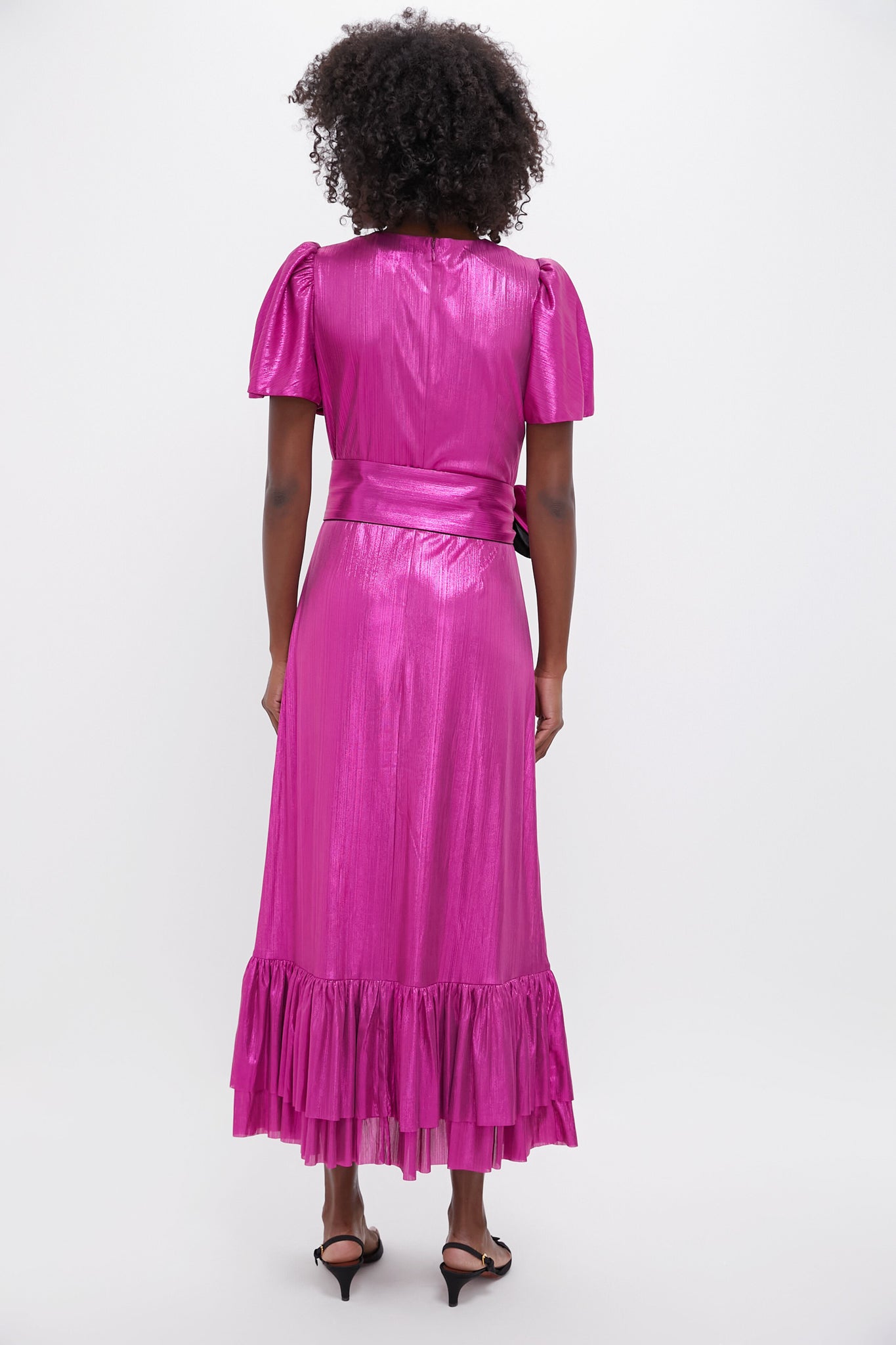Fuchsia Metallic Angelina Dress-Charming Tale Store