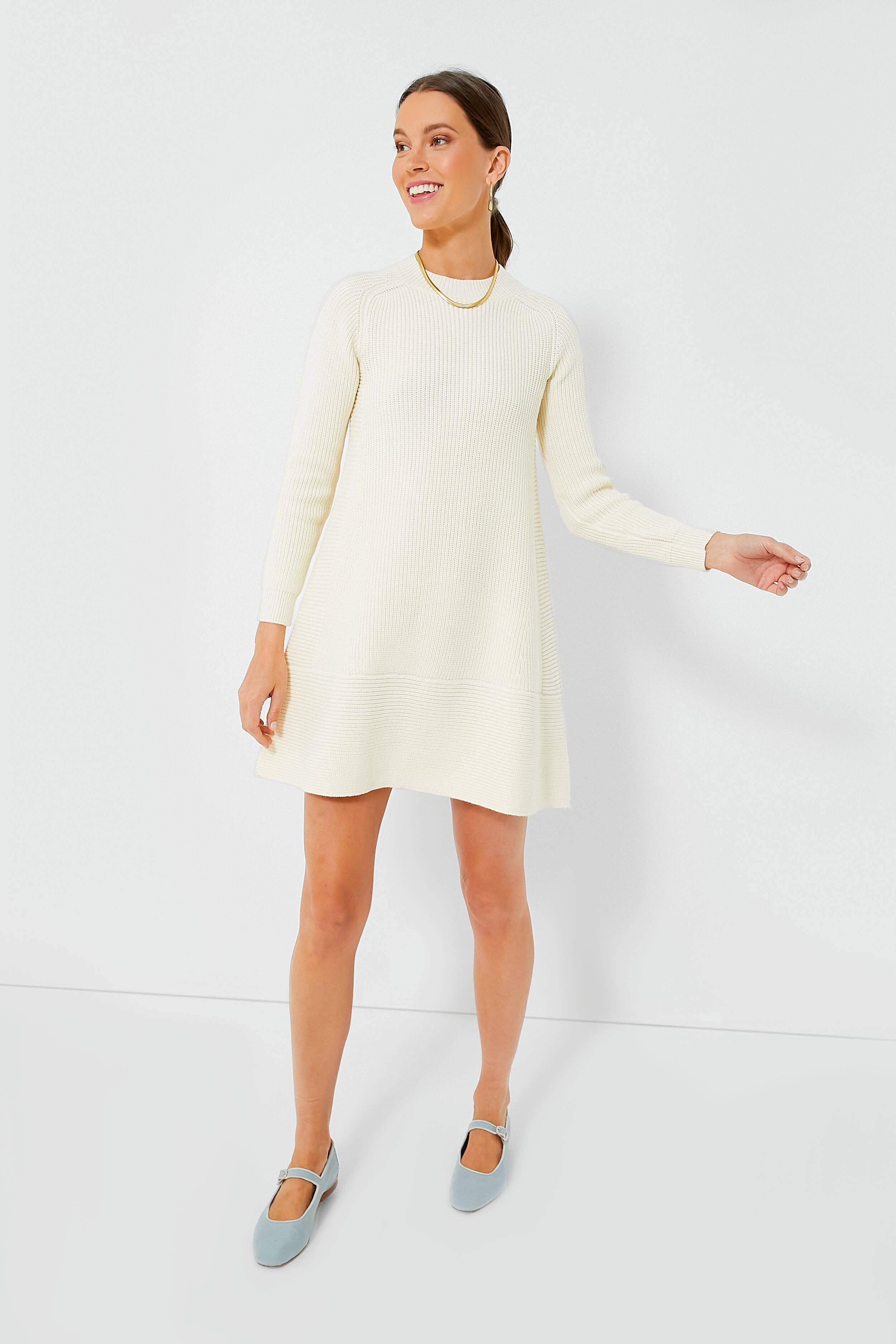 Cream Ainsley Knit Dress-Charming Tale Store