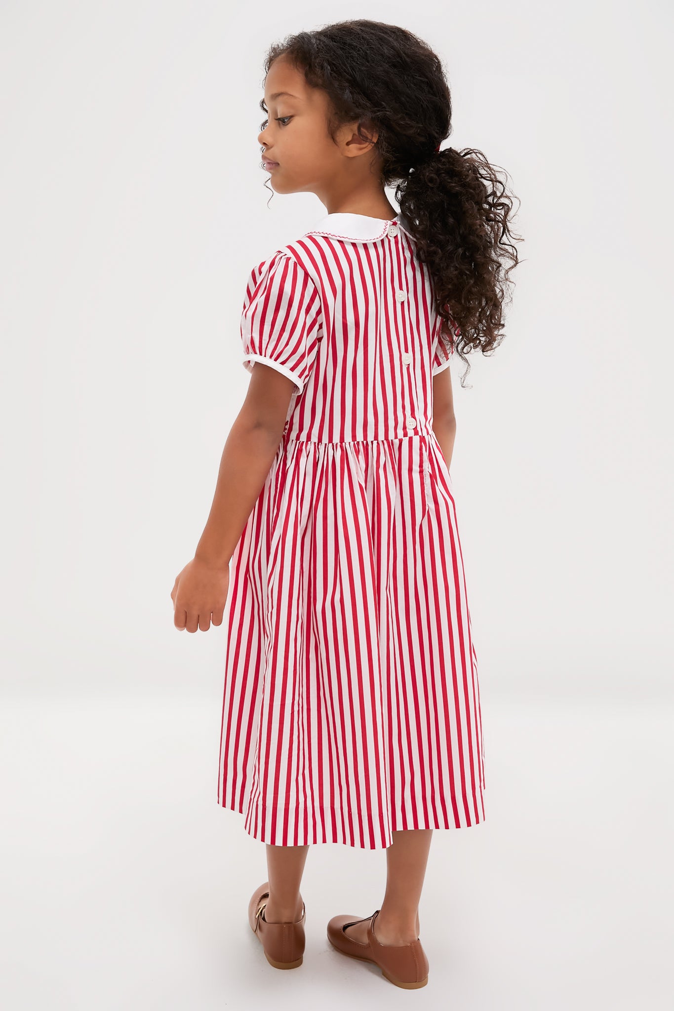 Candy Cane Stripe Smocked Dress-Charming Tale Store