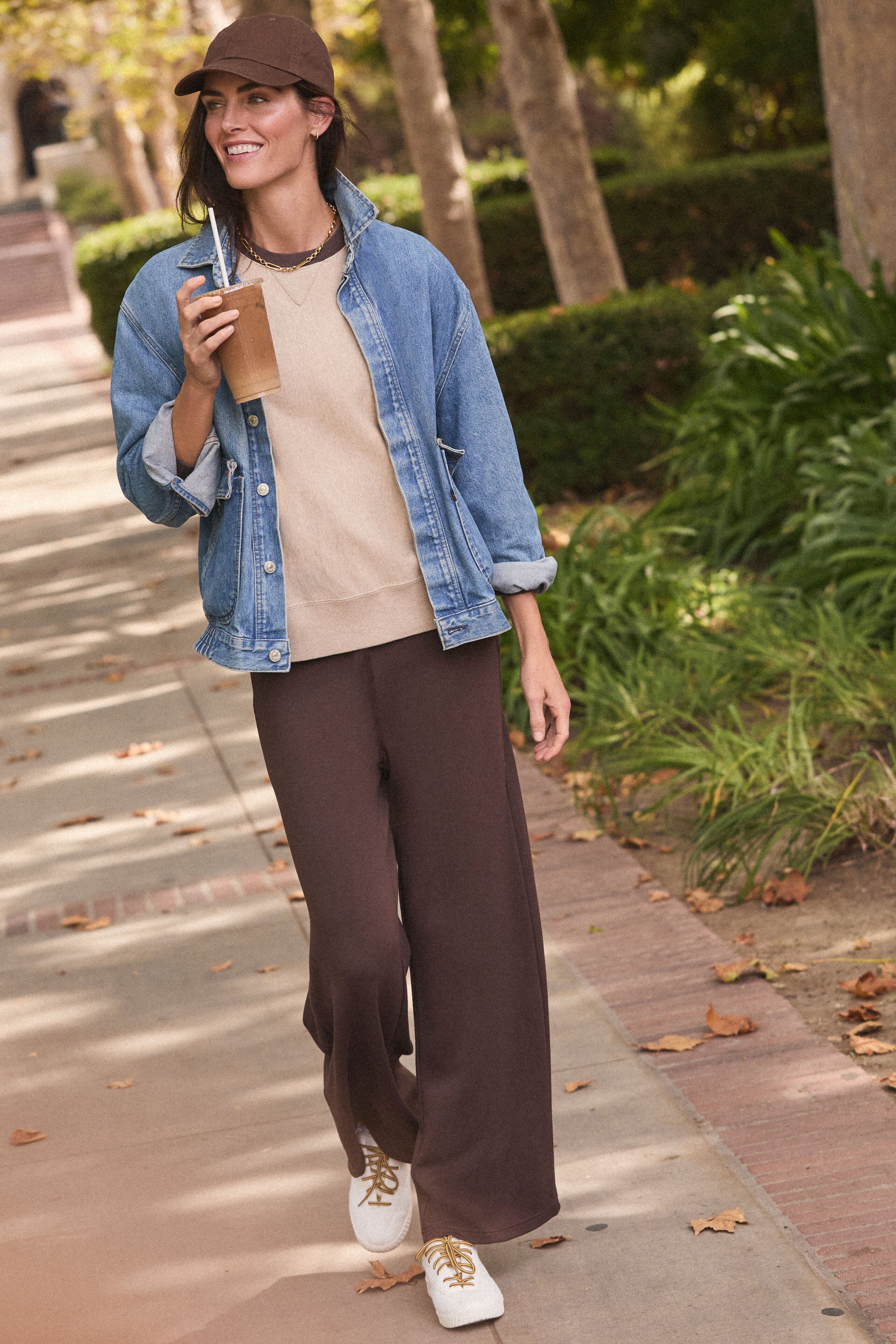 Chocolate Brown Wide Leg Comfort Stretch Finn Pants-Charming Tale Store