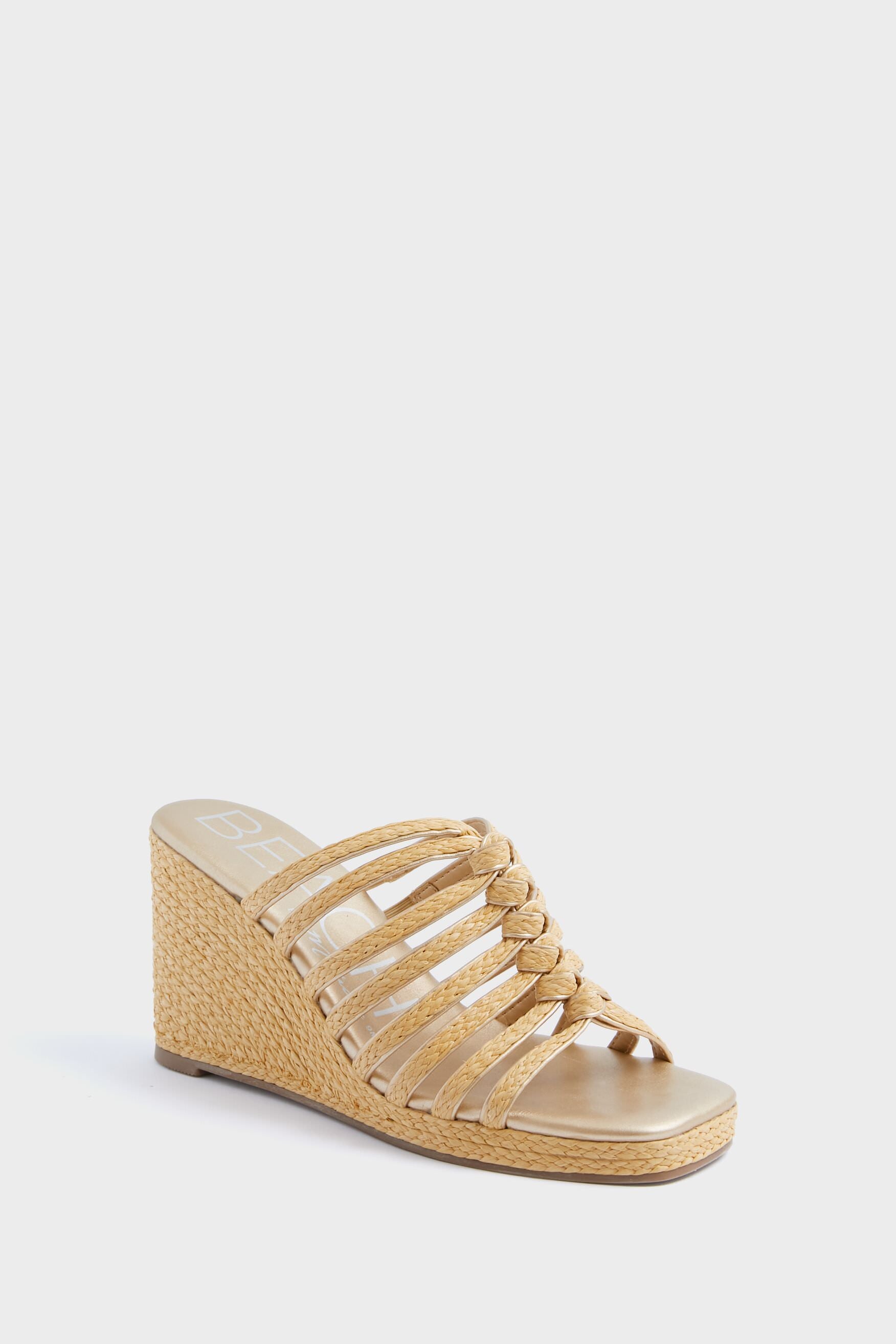 Gold Laney Wedge Sandals-Charming Tale Store