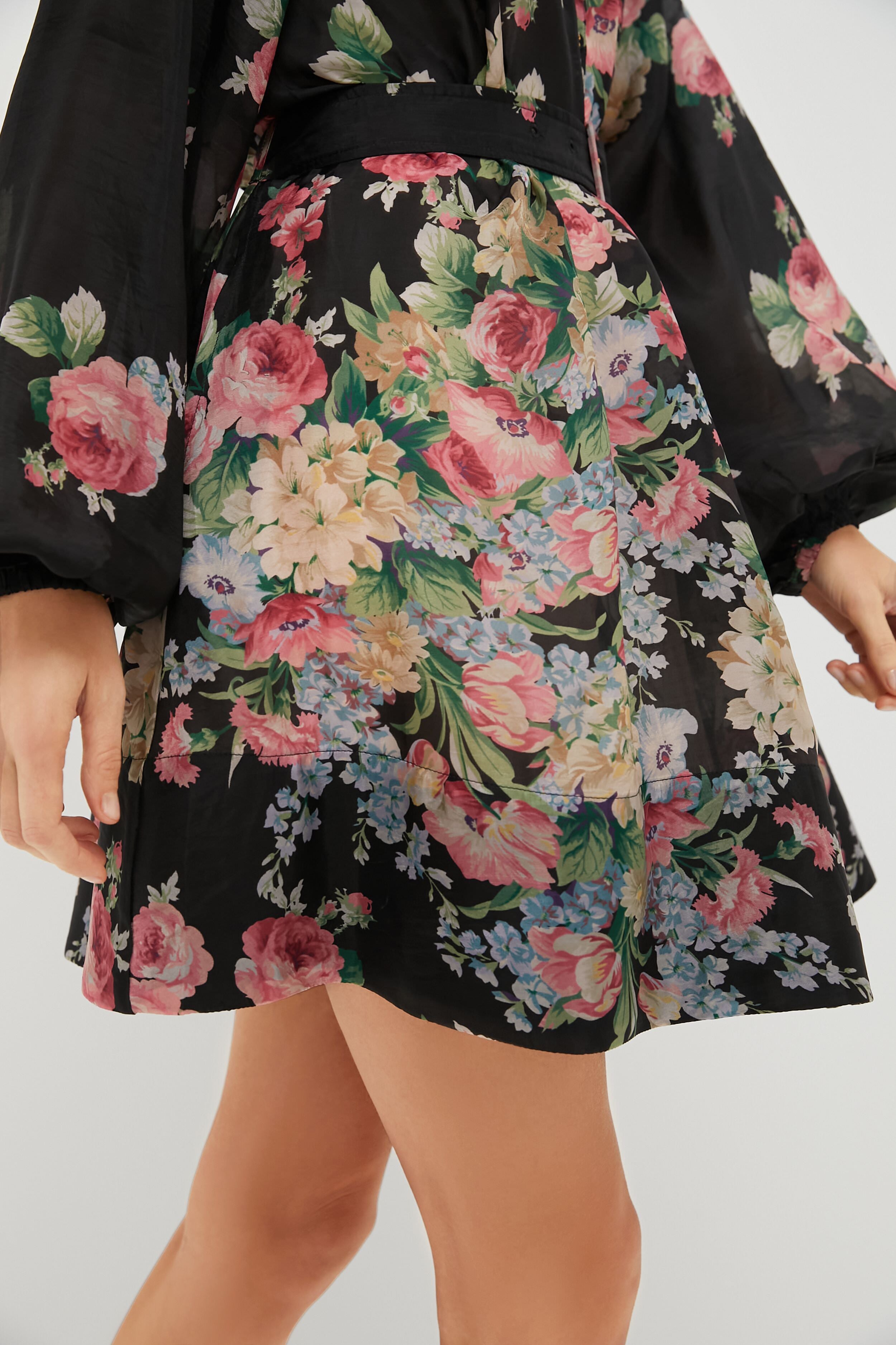 Flower Market Cupro Button Down Dress-Charming Tale Store