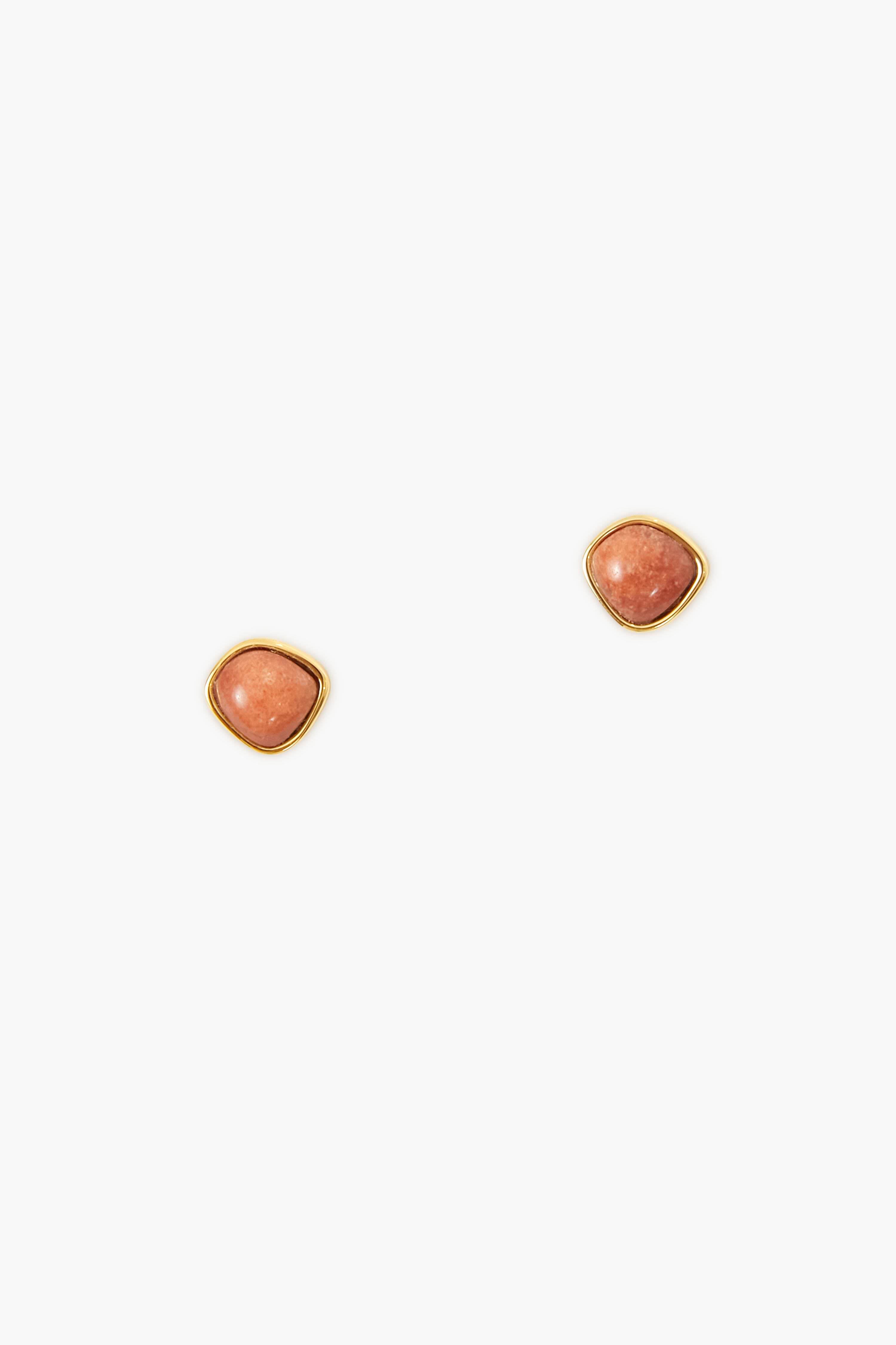 Dark Peach Aventurine Bay Studs-Charming Tale Store