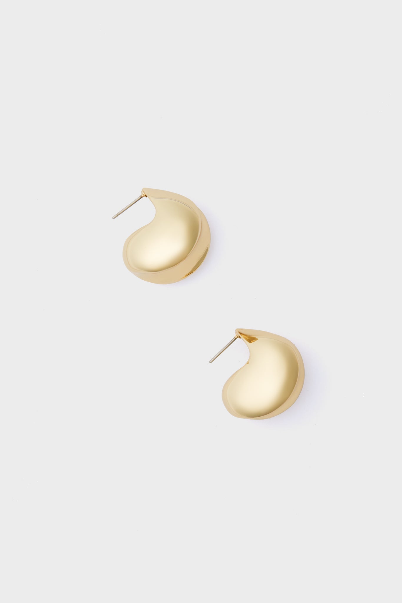 High Polish Gold Nouveaux Puff Earrings-Charming Tale Store