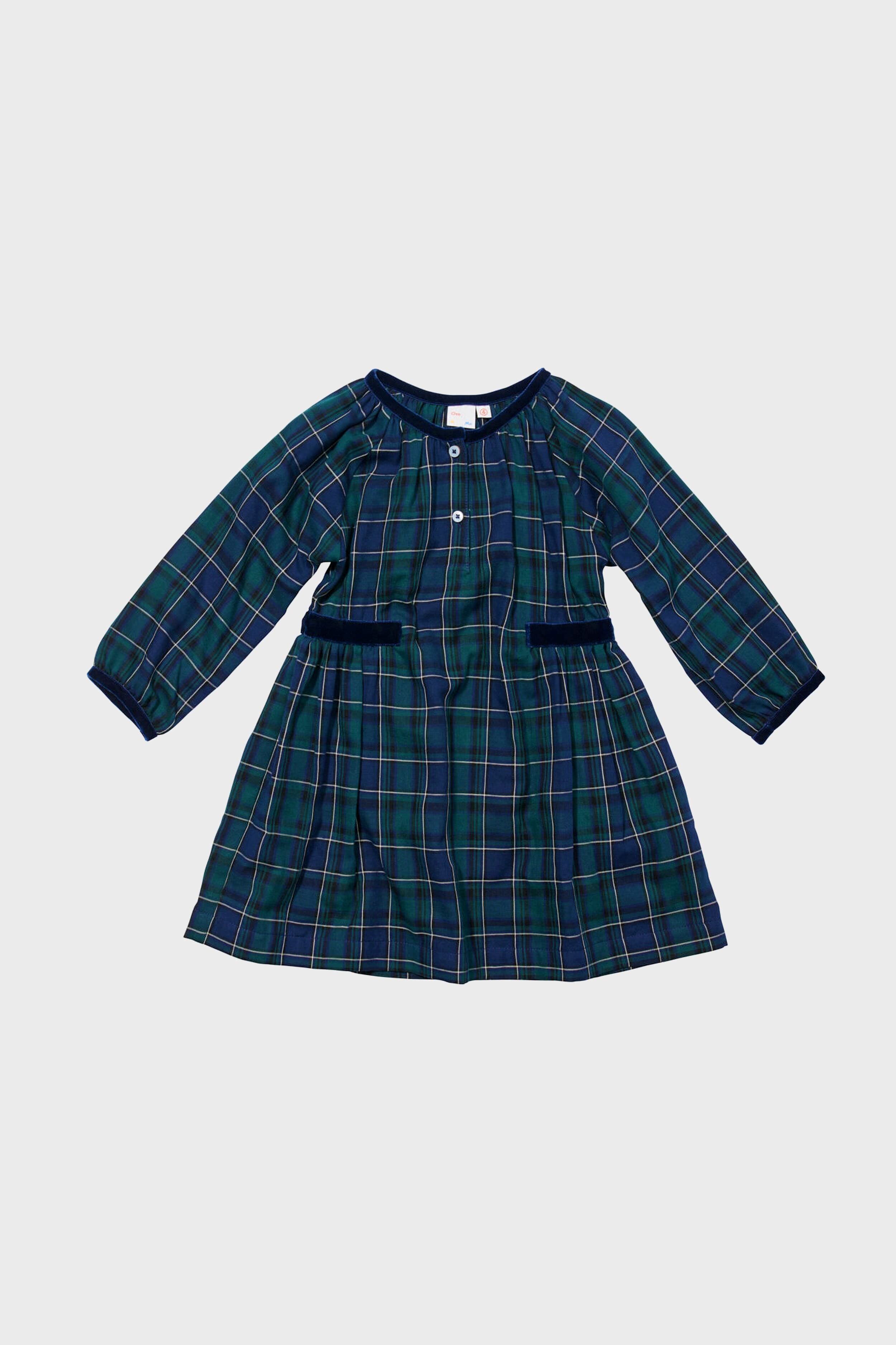 Green Plaid Elizabeth Dress-Charming Tale Store