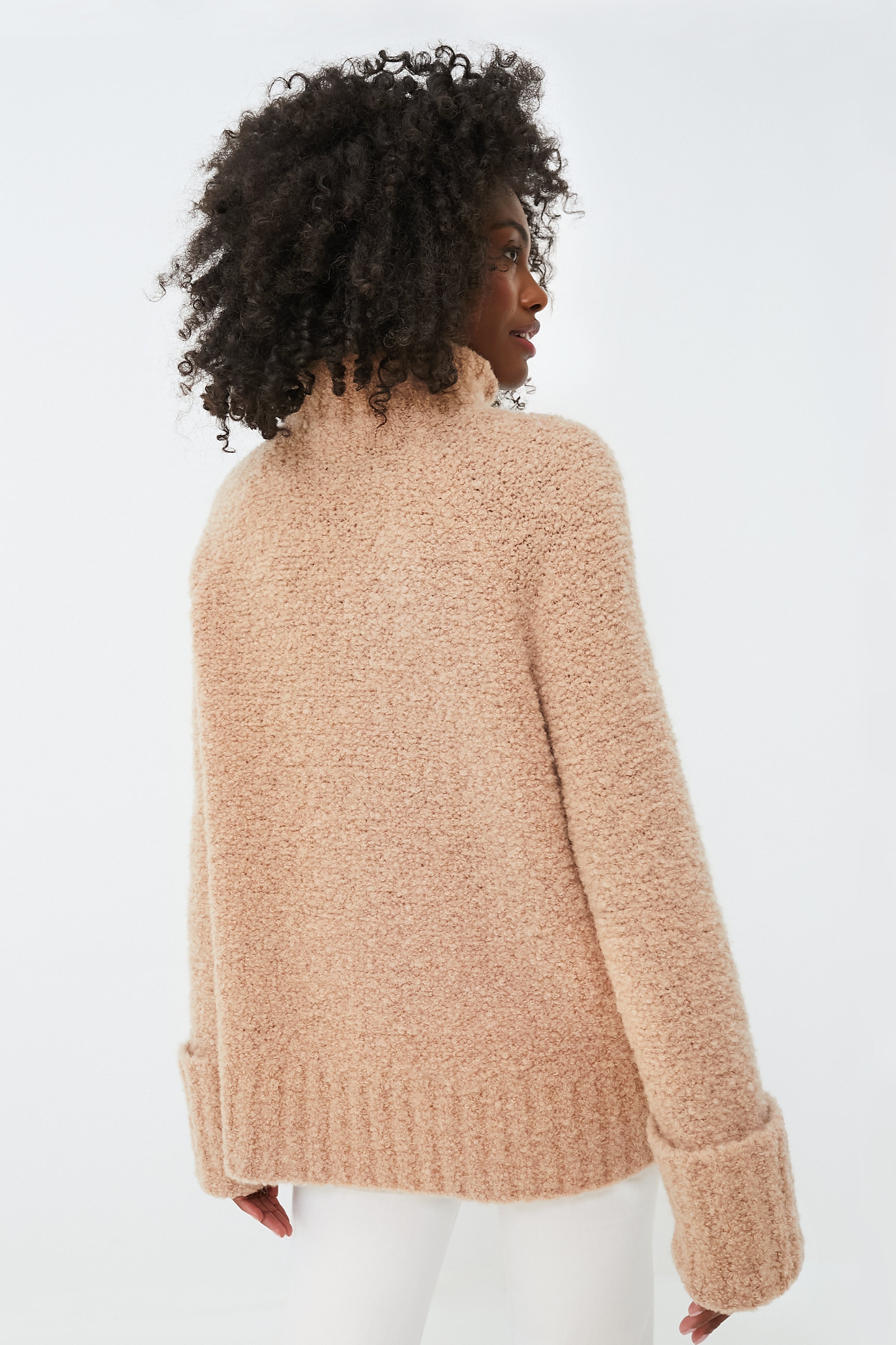 Camel Boucle Theo Turtleneck-Charming Tale Store