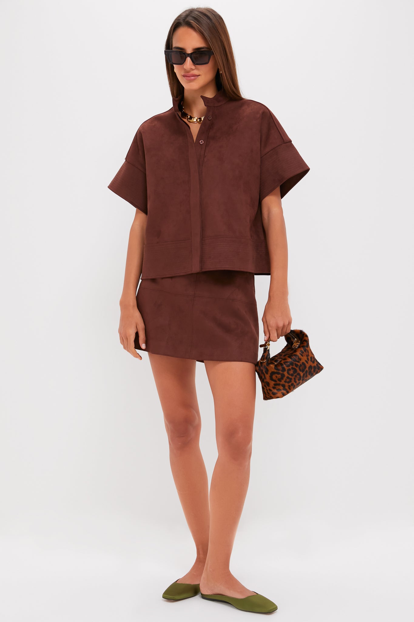 Ganache Vegan Suede Meg Mini Skirt-Charming Tale Store