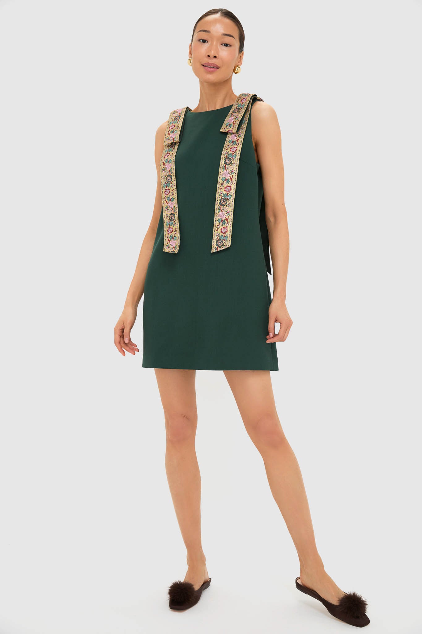 Garden Scrollwork Jacquard Bow Rosie Dress-Charming Tale Store