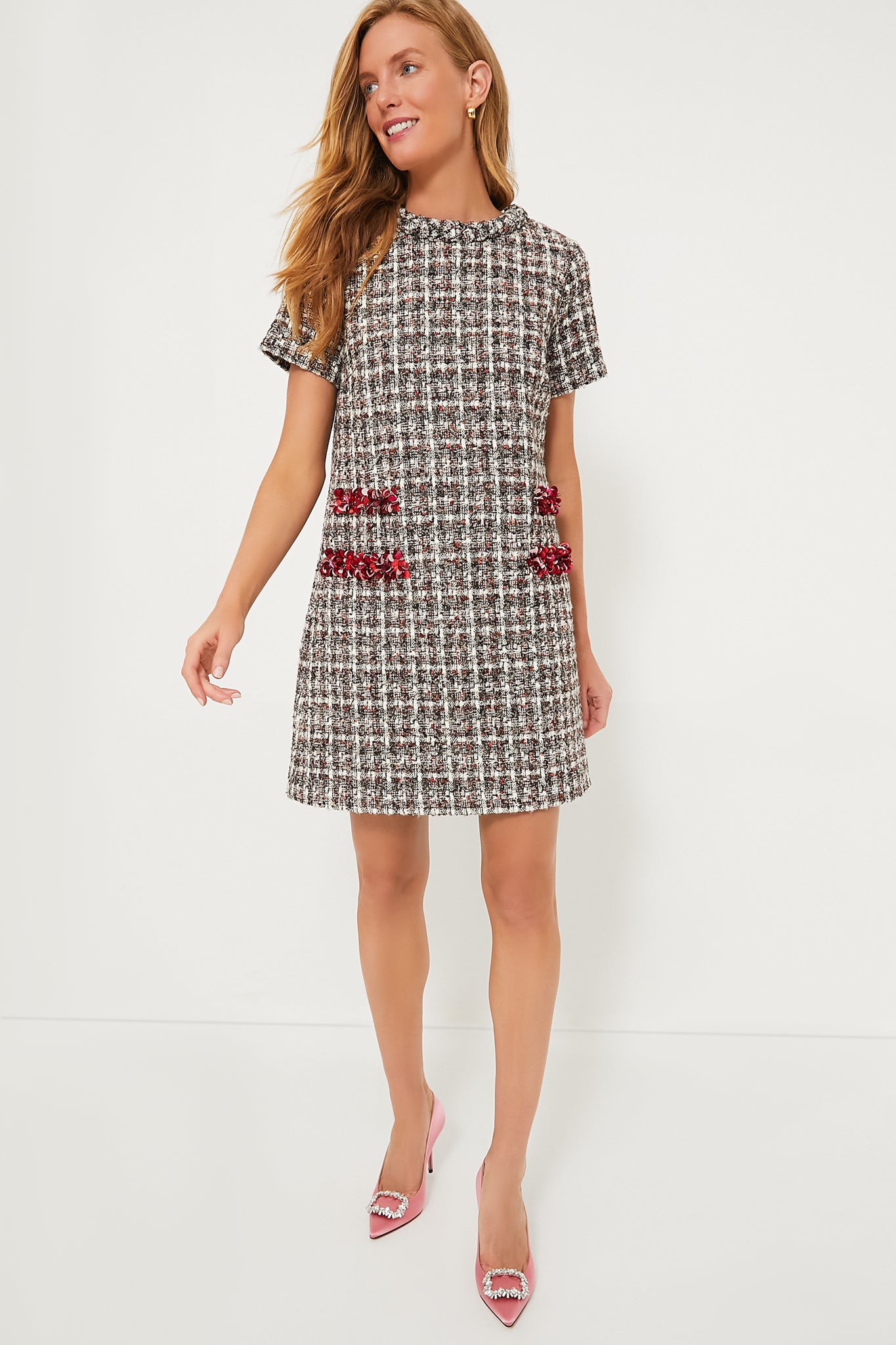 Winterberry Sequin Tweed Jackie Dress-Charming Tale Store