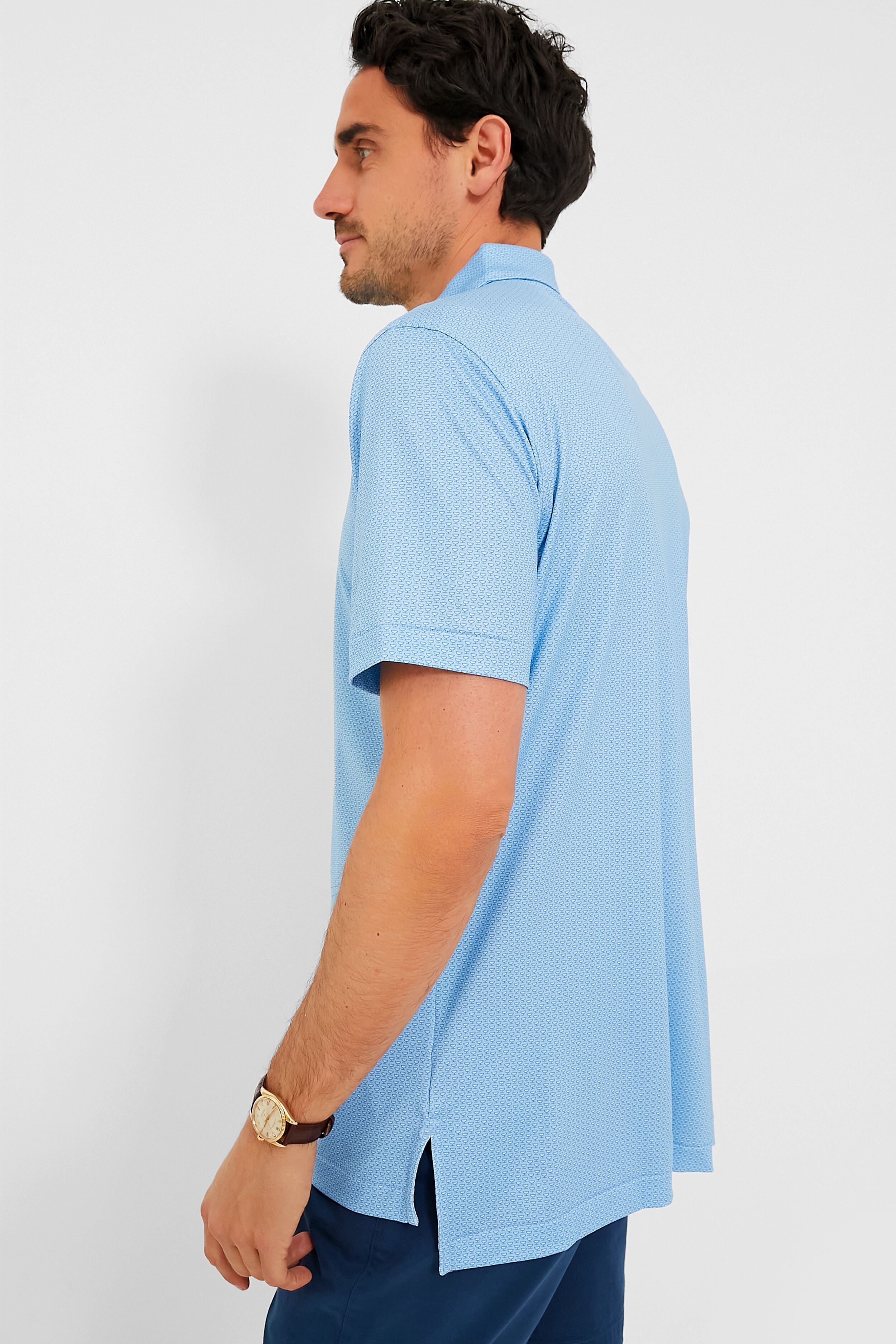 Cottage Blue I'll Have it Neat Performance Jersey Polo-Charming Tale Store