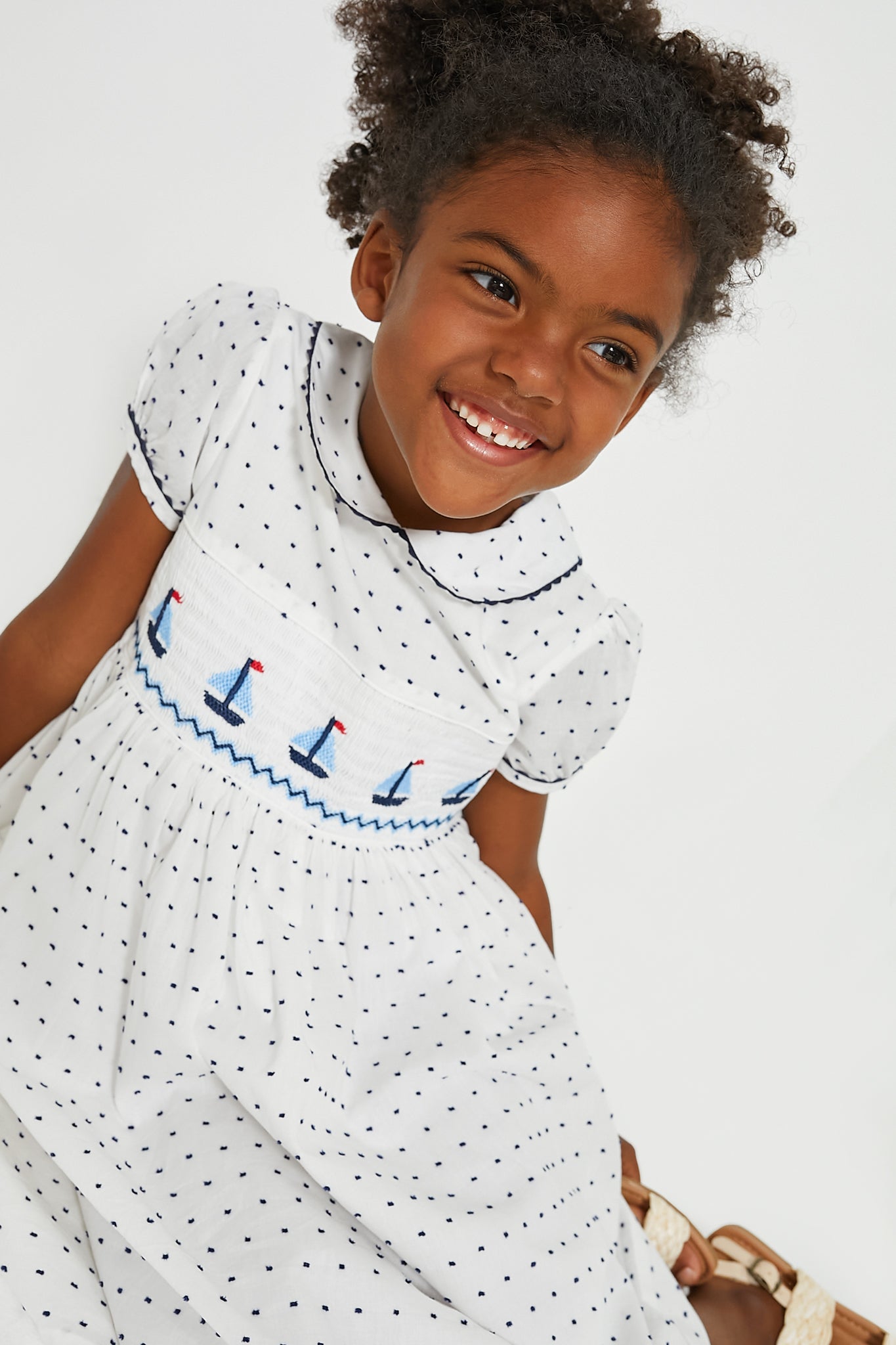 Sailboat Smocked Dress-Charming Tale Store