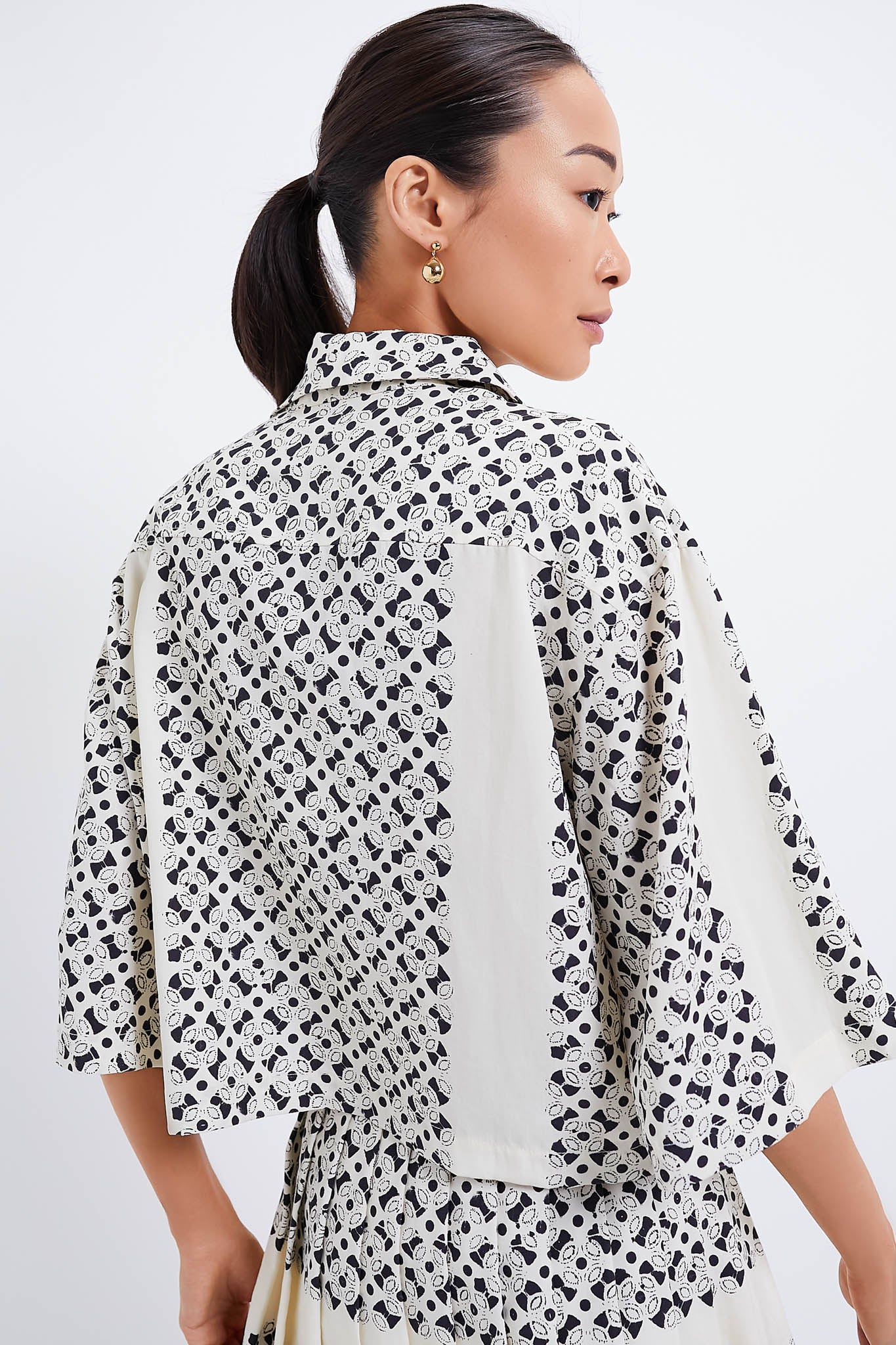 Cream Geo Emily Blouse-Charming Tale Store