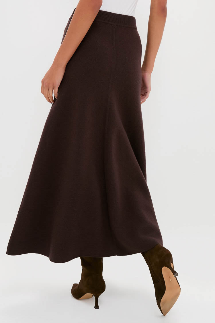 Chocolate Emmett Knit Maxi Skirt-Charming Tale Store