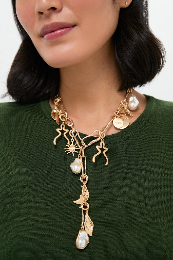 Brushed Brass Astrid Choker-Charming Tale Store