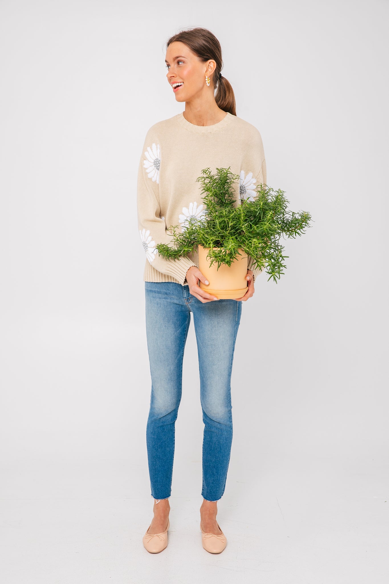 Tan Miss Daisy Sweater-Charming Tale Store