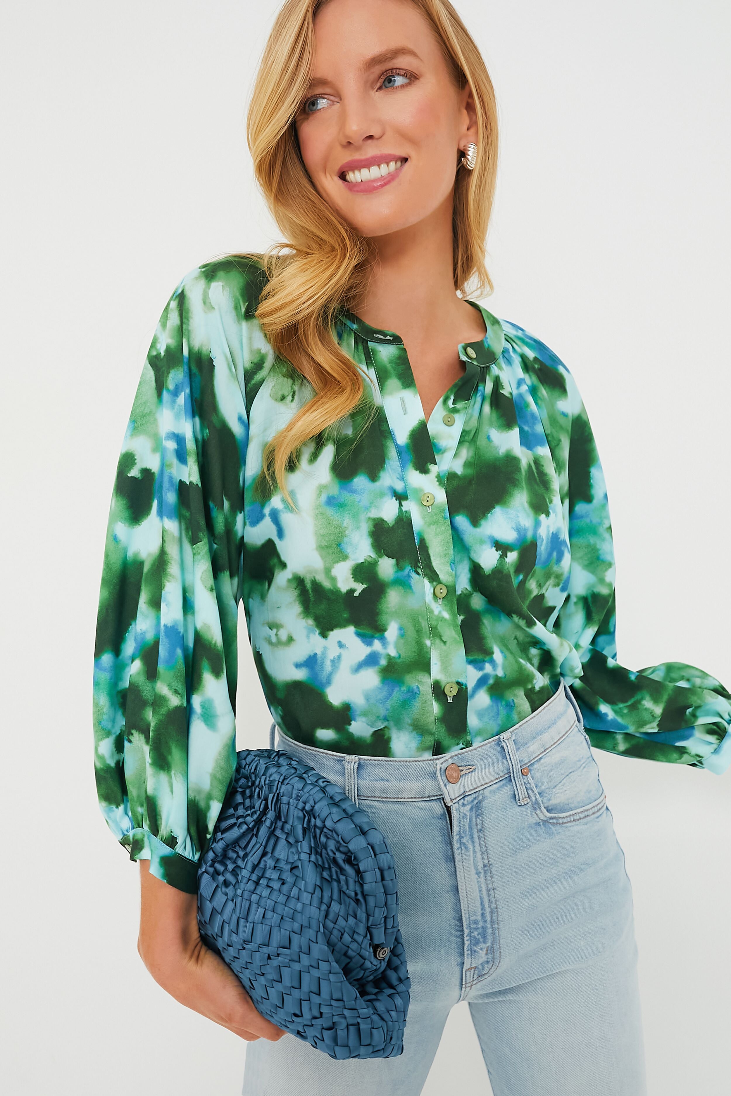 Deep Lagoon Luca Blouse-Charming Tale Store