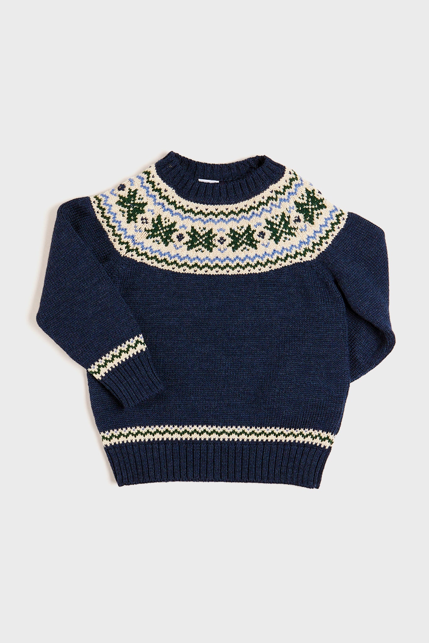 Classic Fair Isle Jumper in Navy-Charming Tale Store