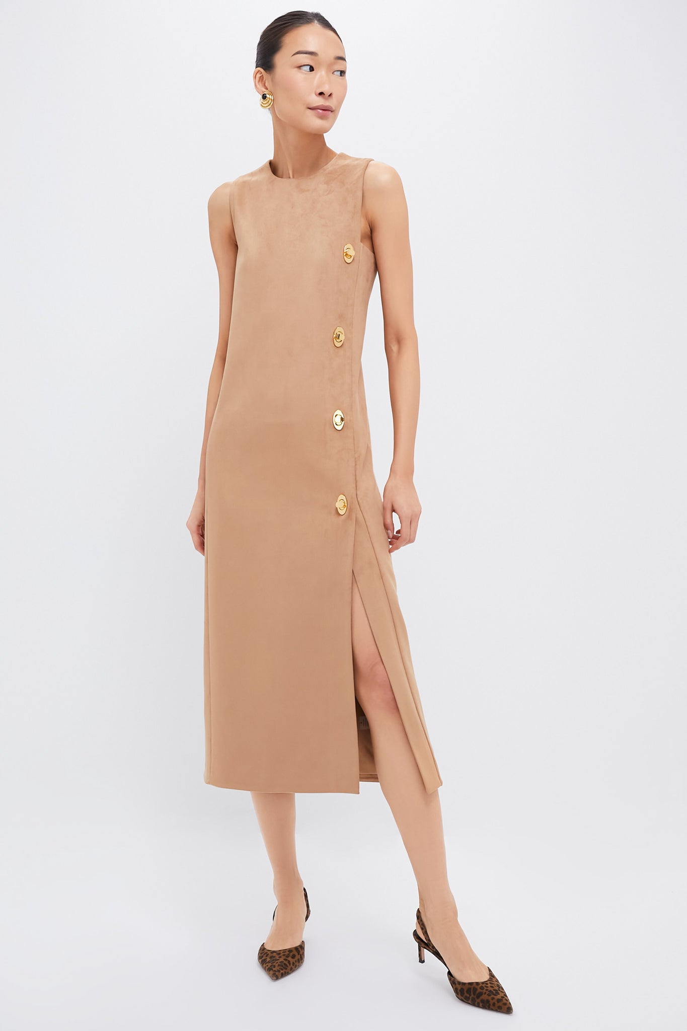 Tan Kalita Midi Dress-Charming Tale Store