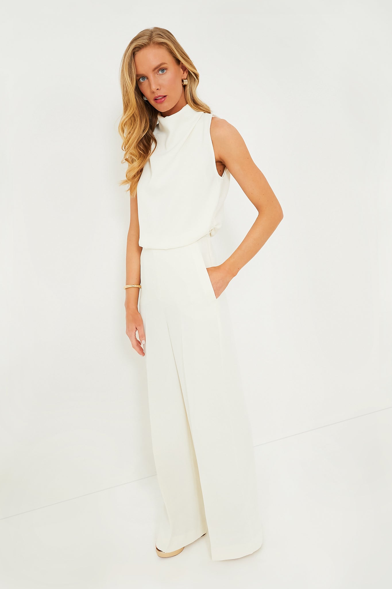 Wool White Lilia Jumpsuit-Charming Tale Store