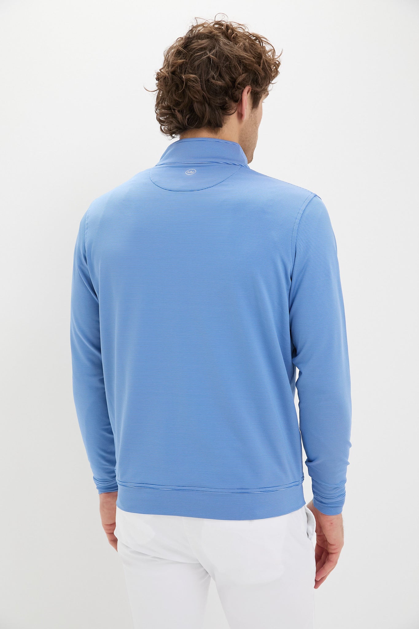 Sailor Blue Perth Sugar Stripe Performance Quarter-Zip-Charming Tale Store
