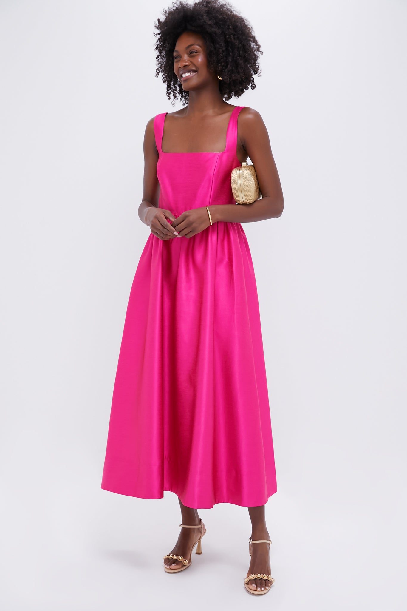 Hot Pink Dupioni Esme Dress-Charming Tale Store