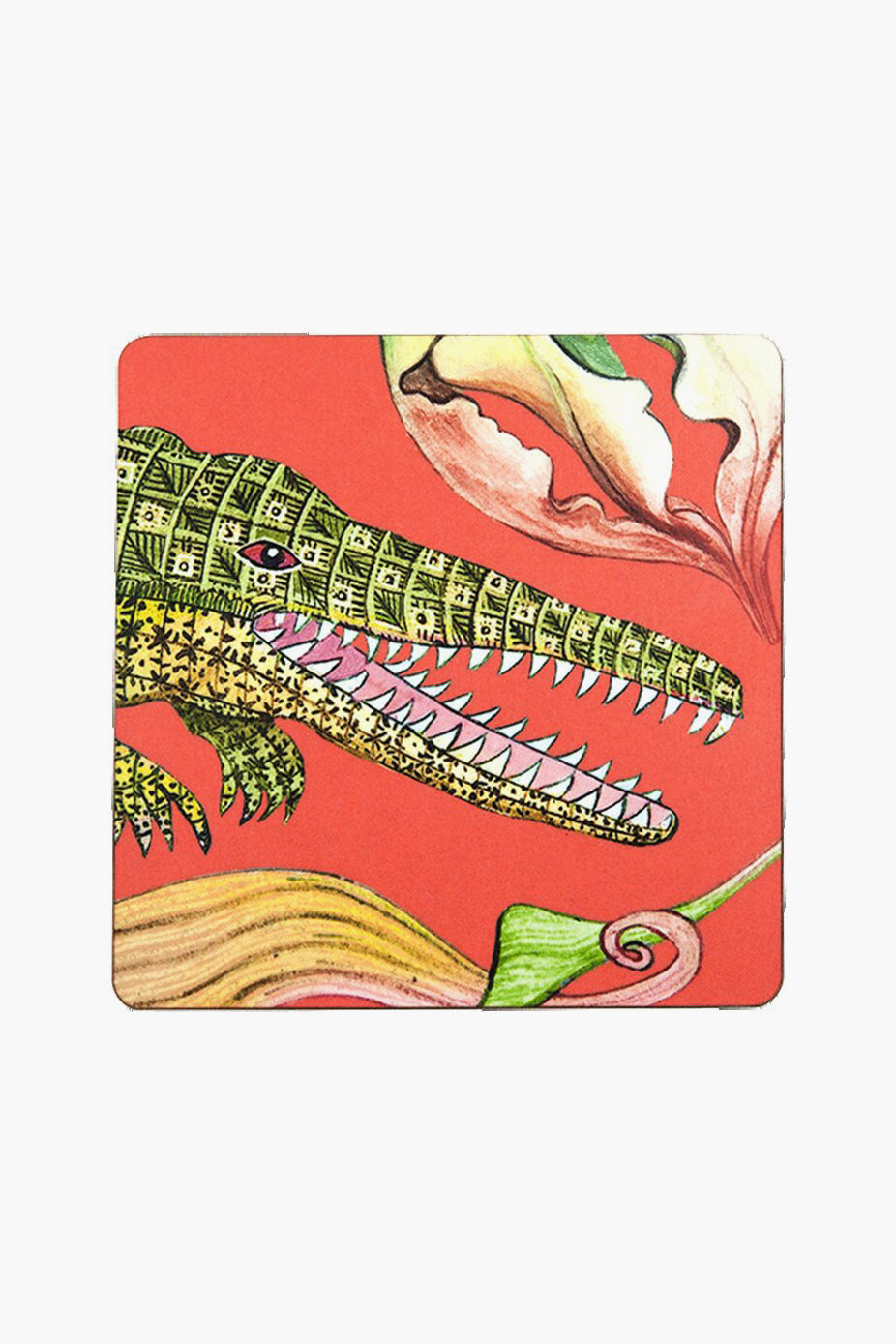 Coral Flame Lily Coasters (Set of 4)-Charming Tale Store