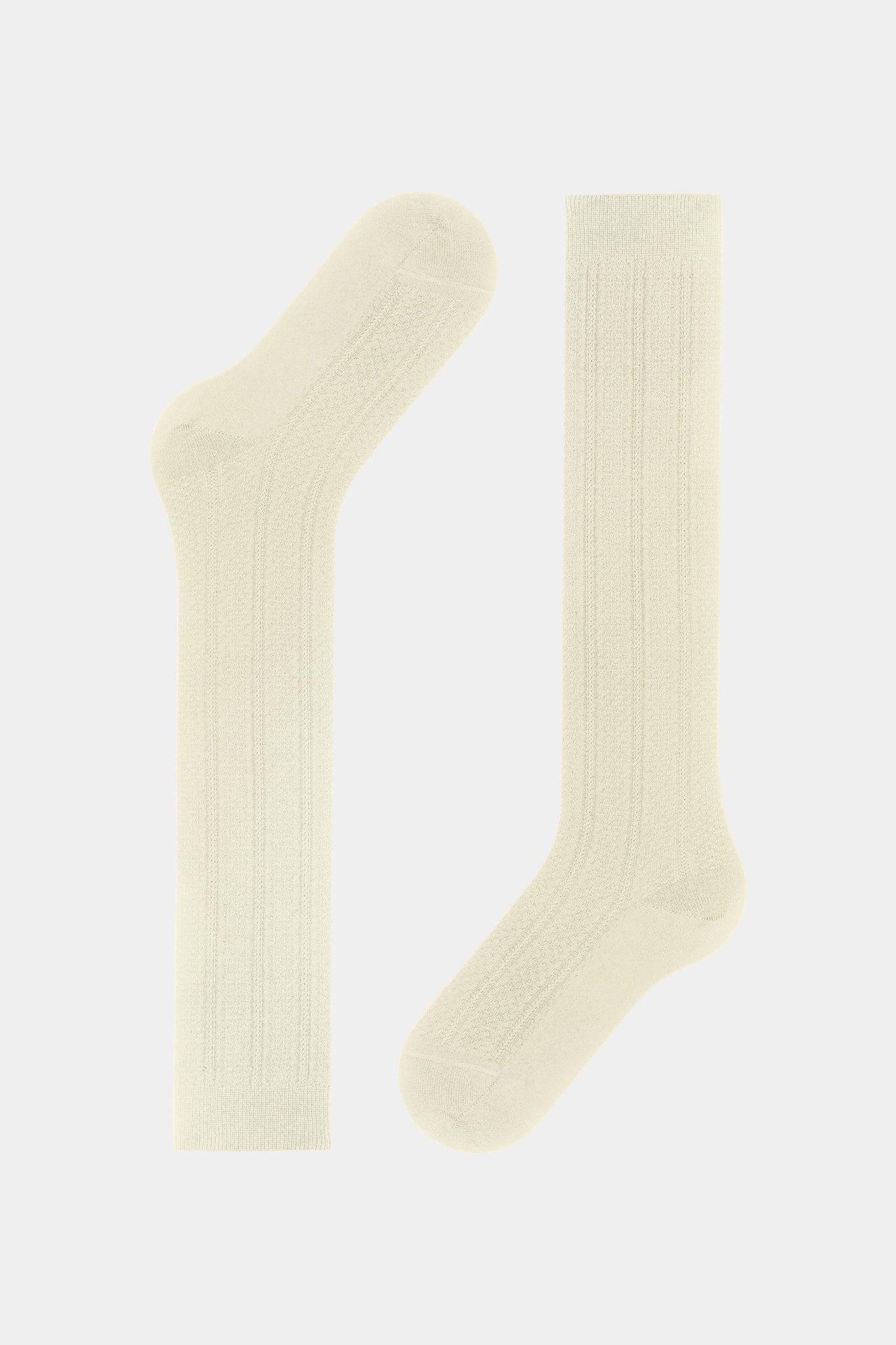Off-White Needlepoint Knee High-Charming Tale Store
