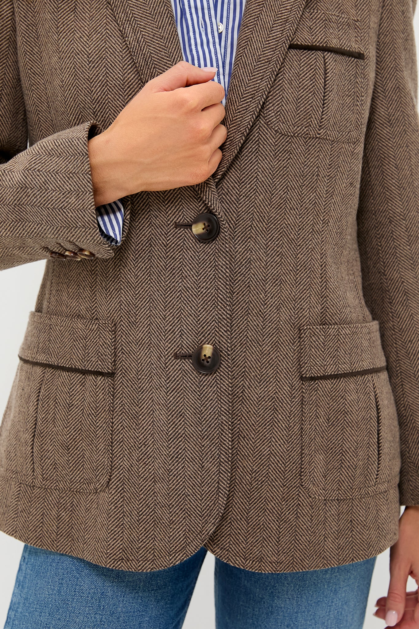 Chestnut Herringbone Cawley Blazer-Charming Tale Store