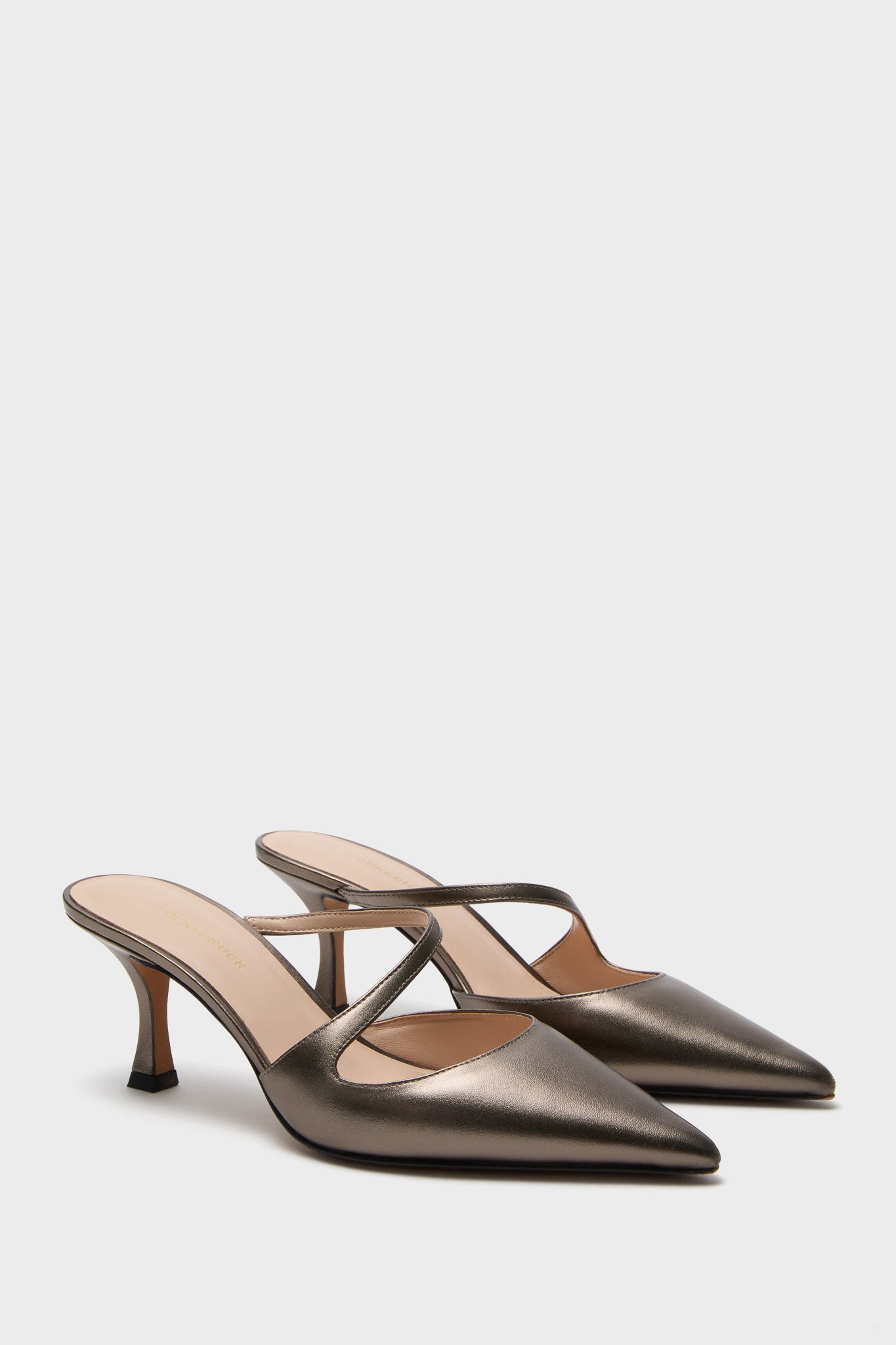 Gunmetal Leather Mimi Heels-Charming Tale Store