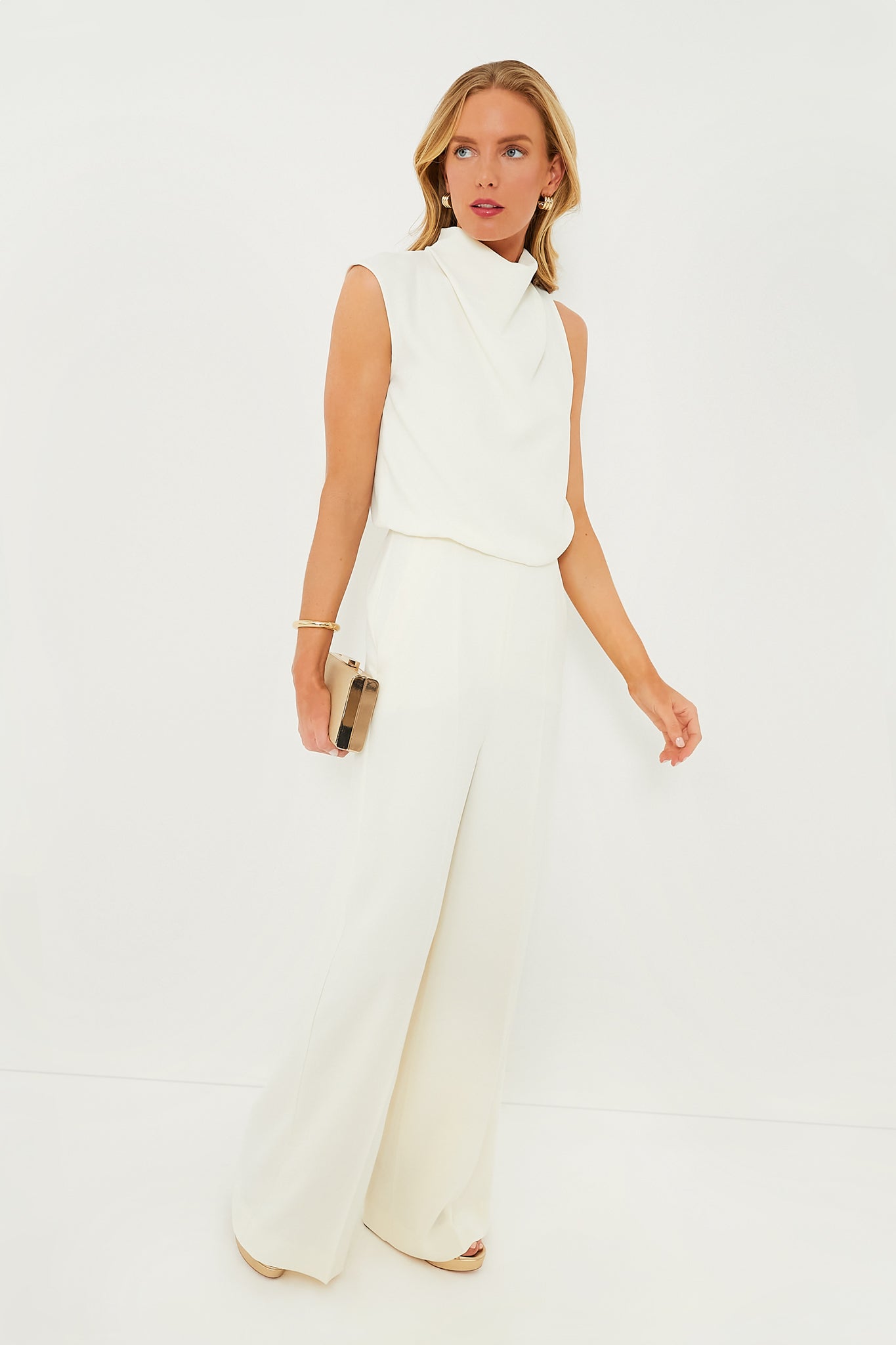 Wool White Lilia Jumpsuit-Charming Tale Store