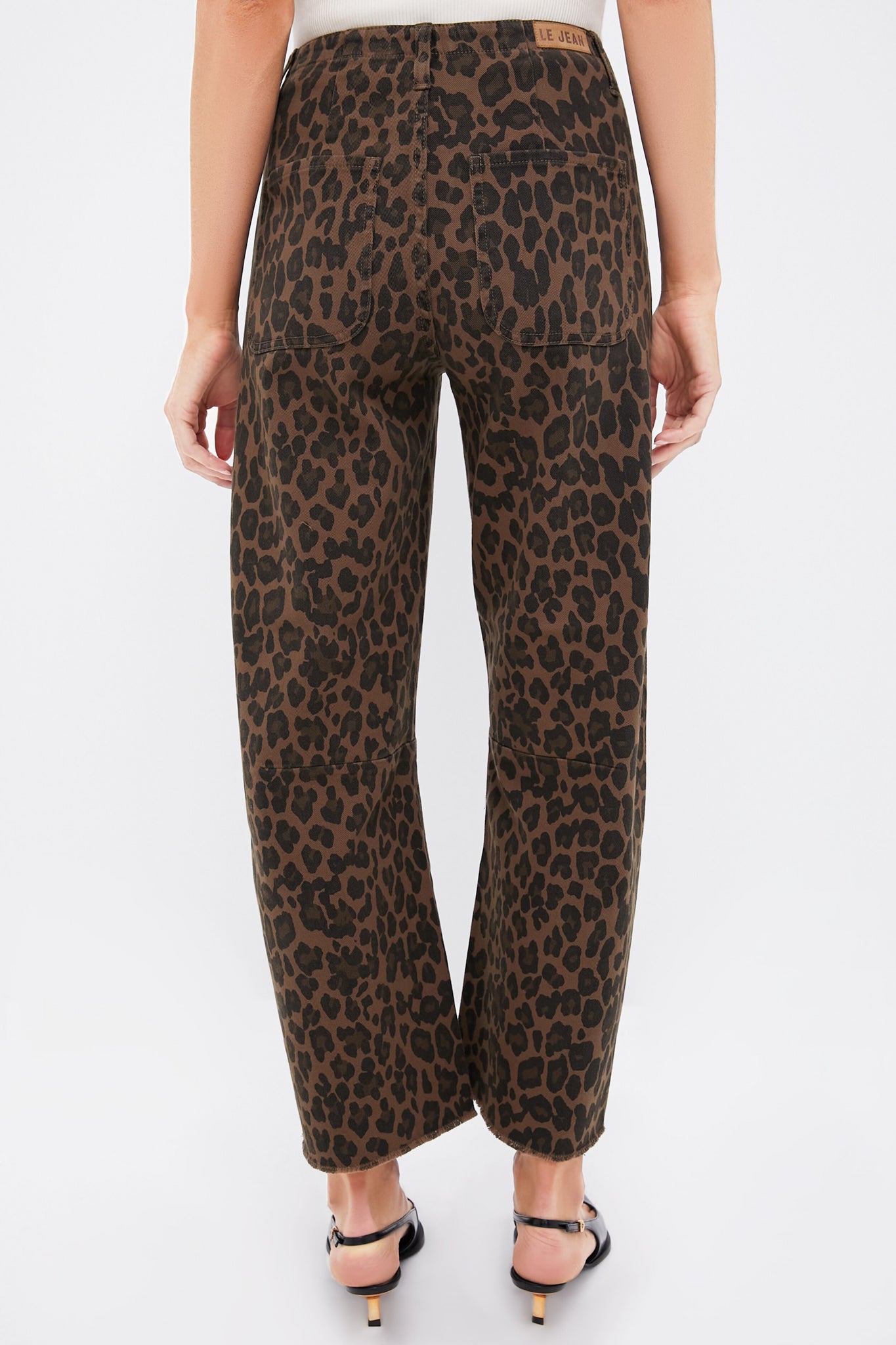 Dark Leopard Utility Soft Barrel Jean-Charming Tale Store