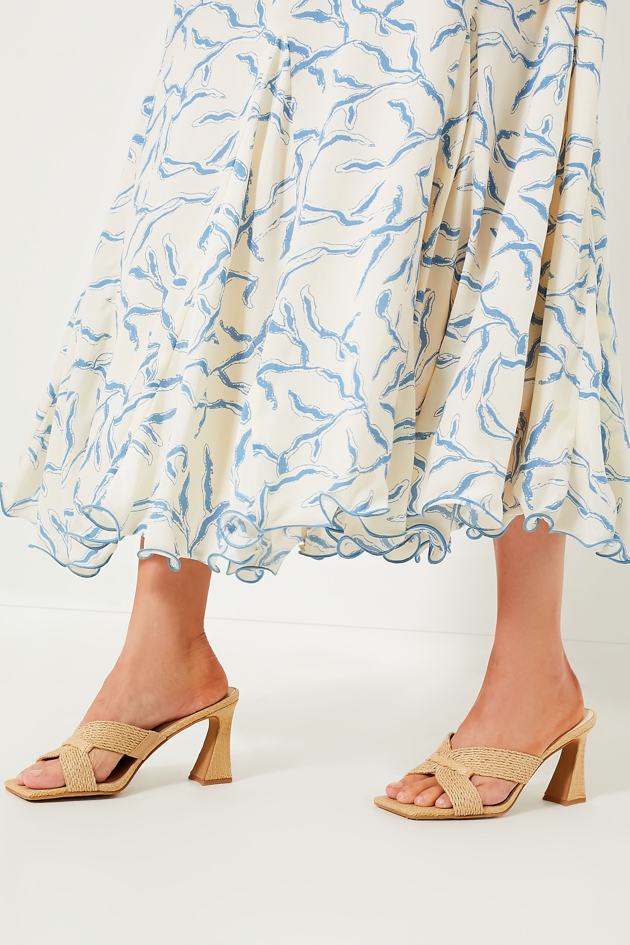 Cream & Blue Seaside Sabine Dress-Charming Tale Store