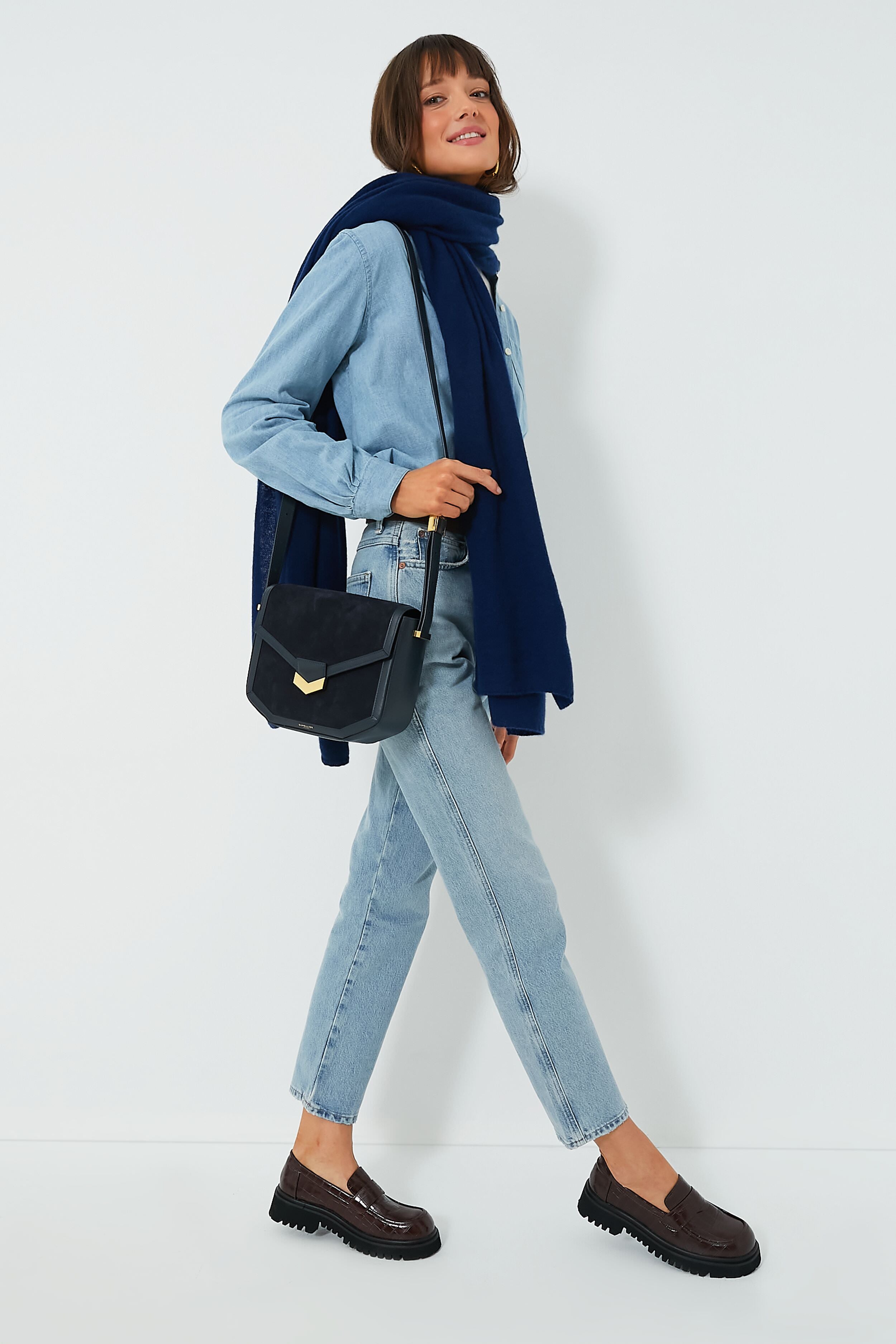 Exclusive Navy Cashmere Travel Wrap-Charming Tale Store