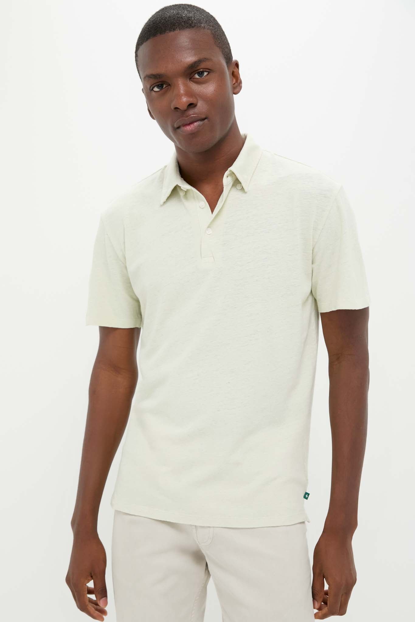 Sea Moss Drift Linen Polo-Charming Tale Store