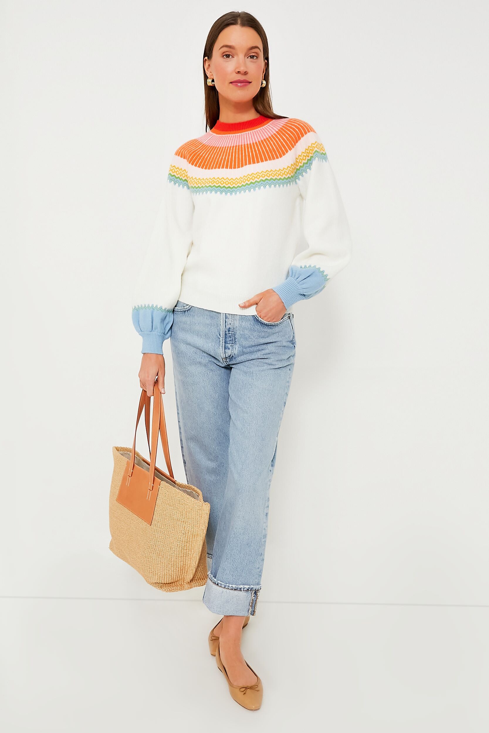 Pastel Color Block Sweater-Charming Tale Store