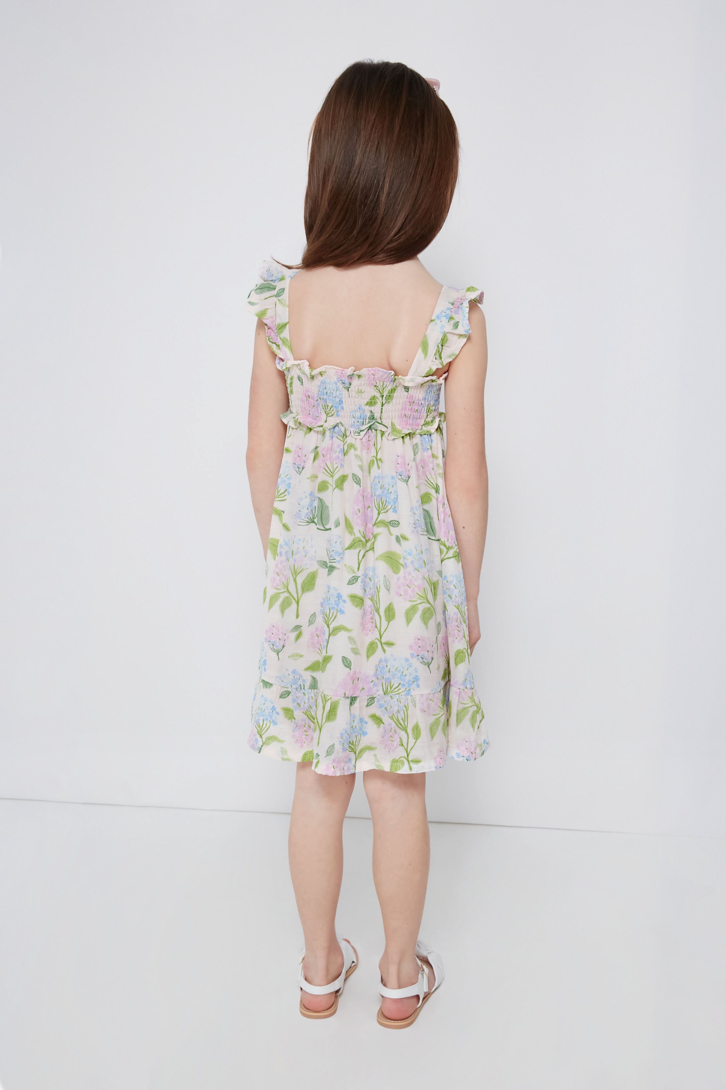 Hydrangeas Smocked Ruffle Sundress-Charming Tale Store