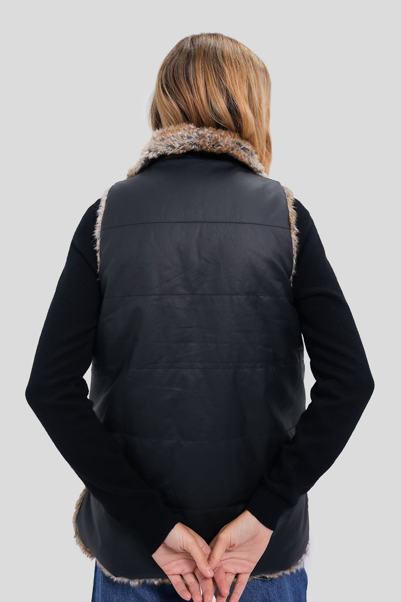 Emilia Wax Fur Reversible Vest-Charming Tale Store