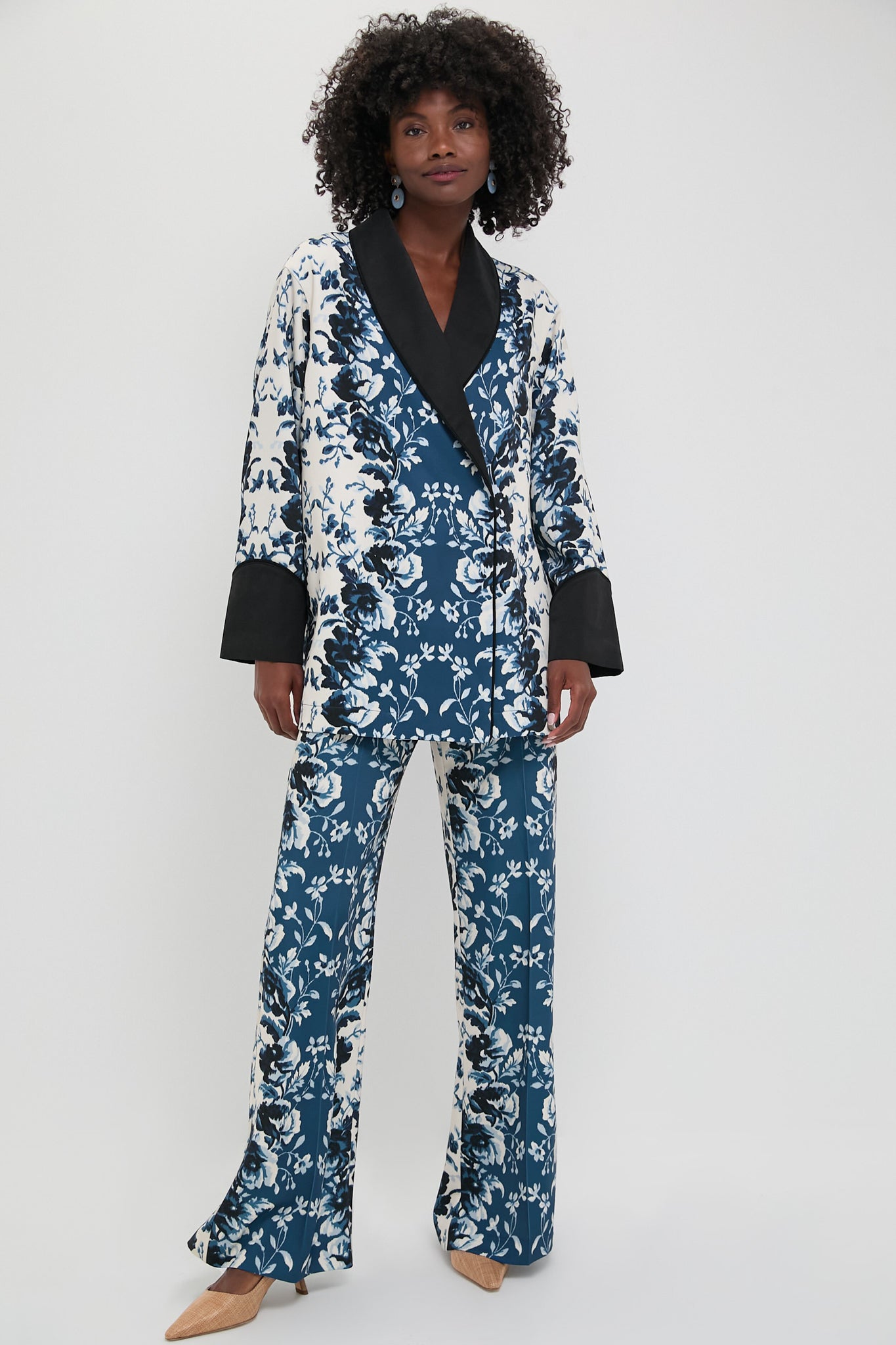 Indigo Reflection Drapey Twill Pascal Jacket-Charming Tale Store