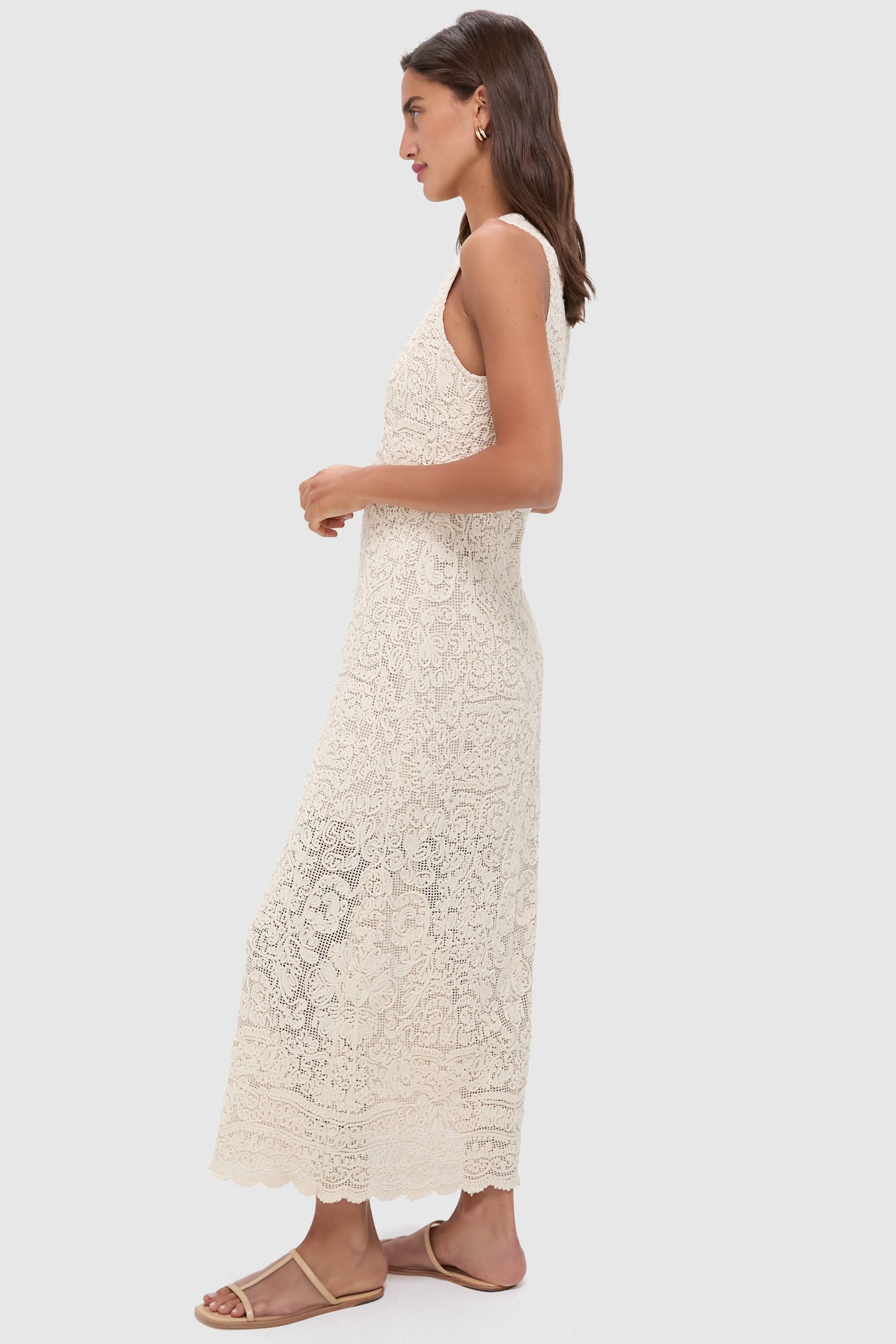 Tan Lace Leilana Dress-Charming Tale Store