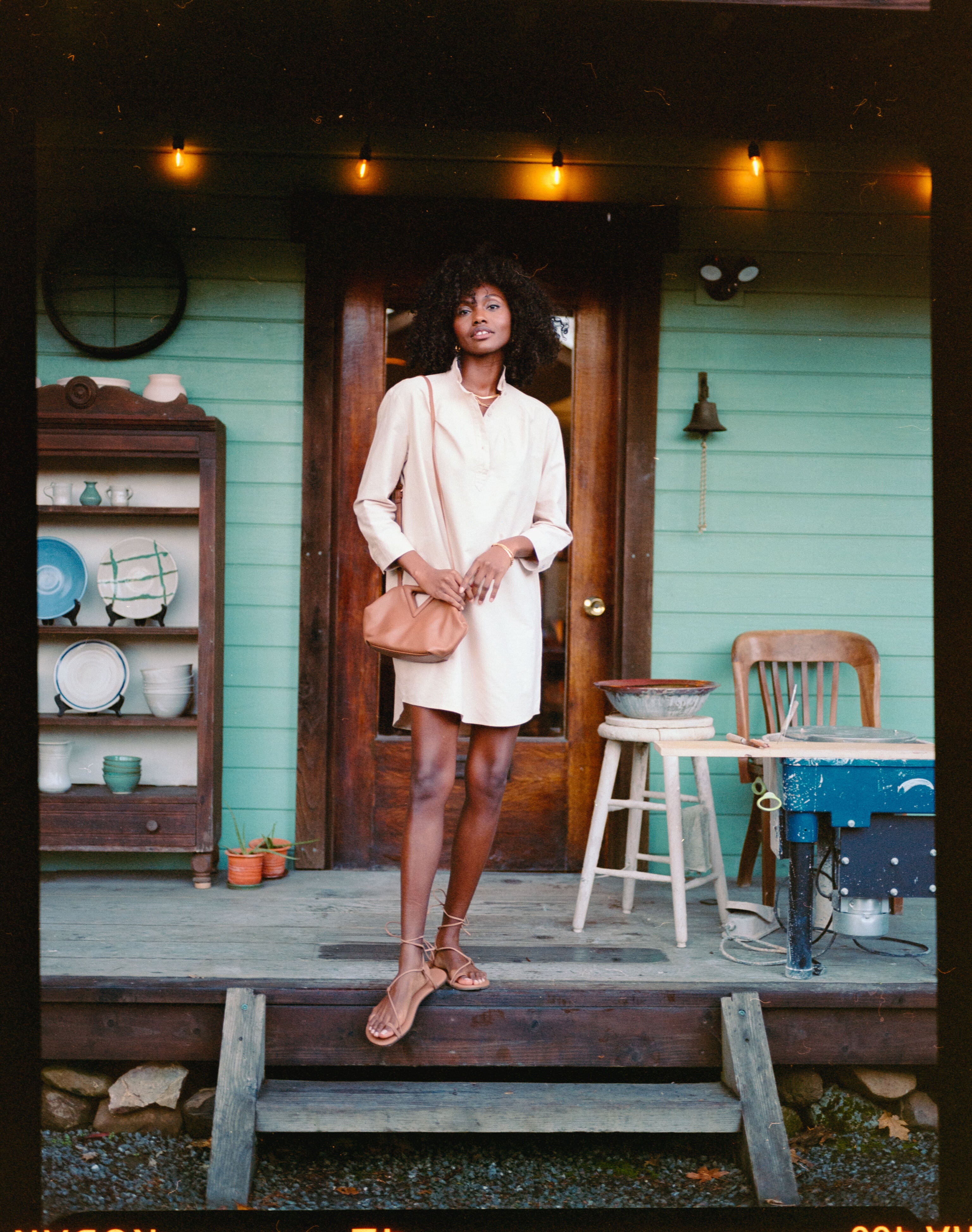 Tan Polly Dress-Charming Tale Store