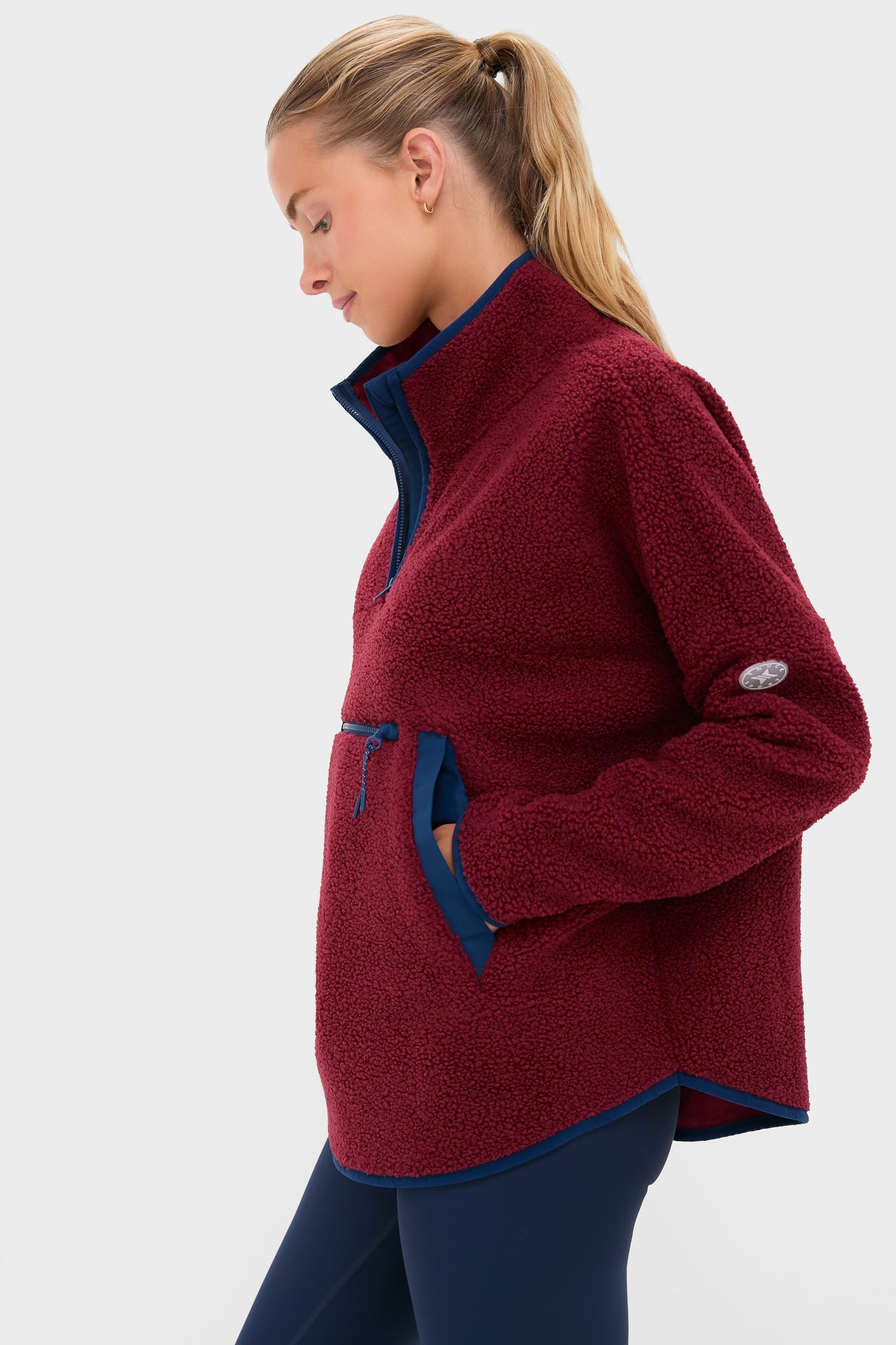 Cabernet Fleece Cady Quarter Zip-Charming Tale Store