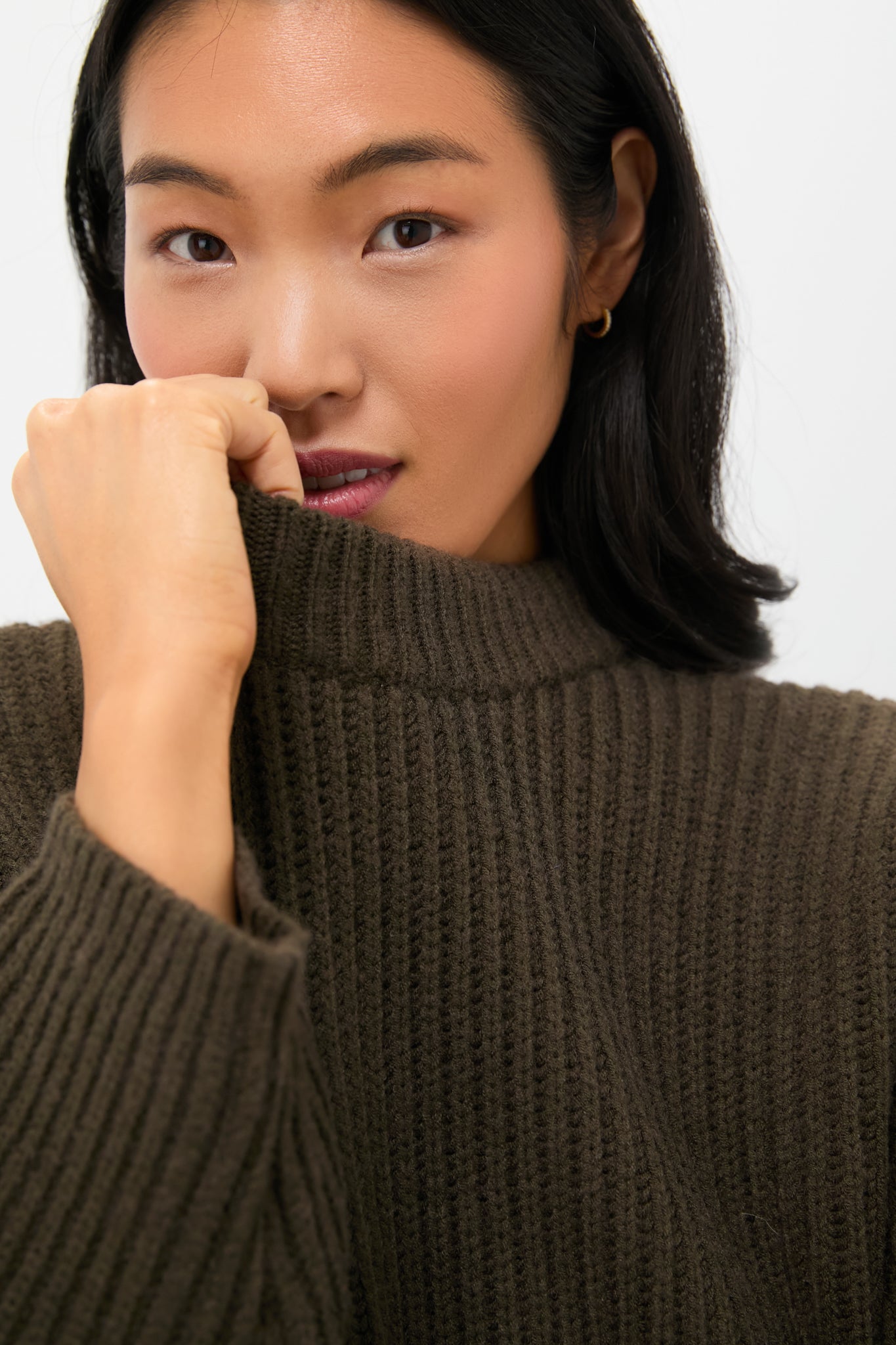 Olive Green Crewneck Jack Sweater-Charming Tale Store