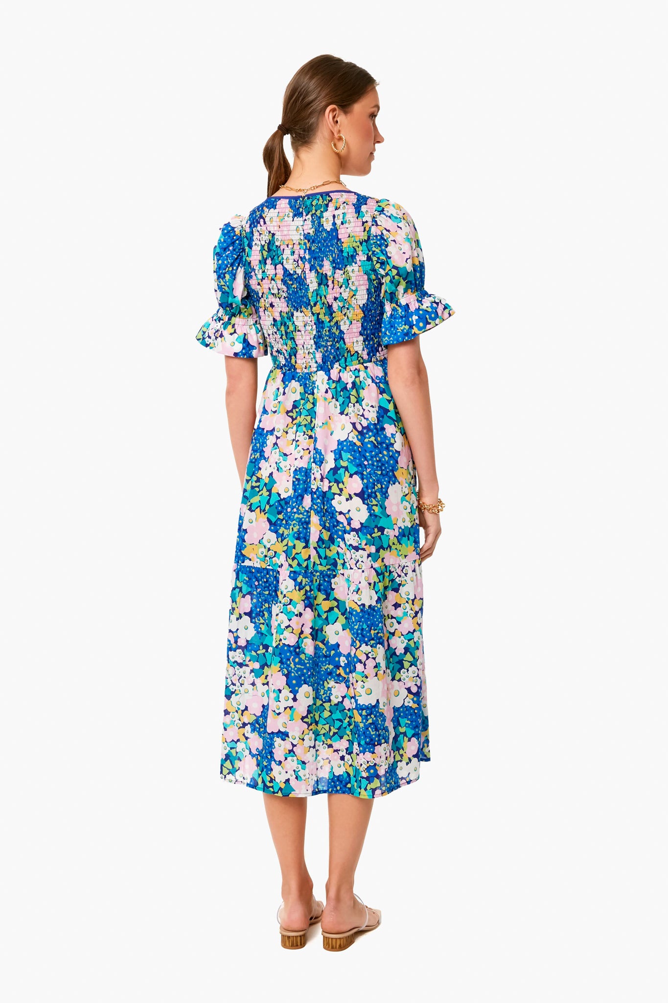 Floral V Neck Sussex Dress-Charming Tale Store