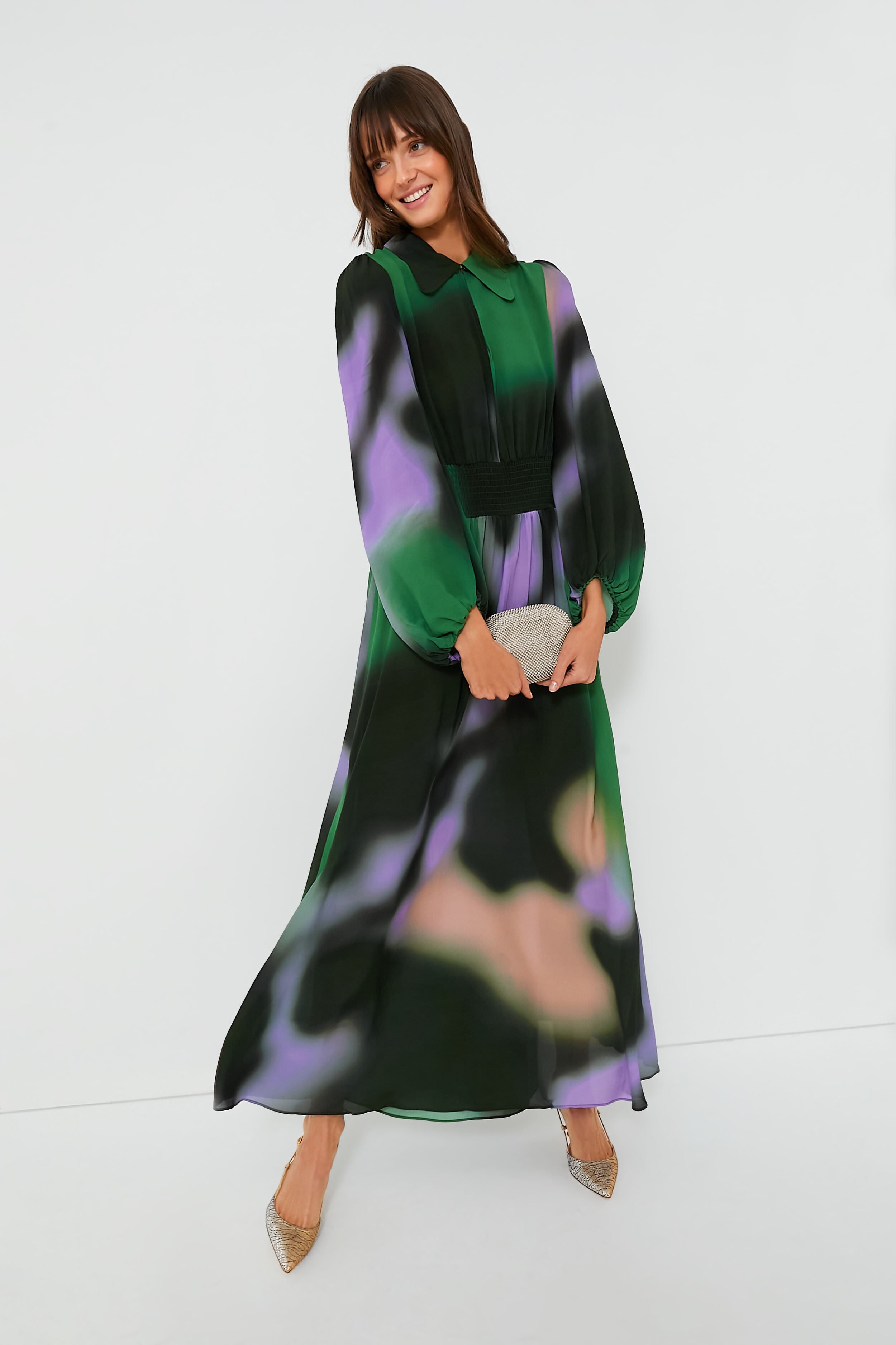 Green Fade Amber Dress-Charming Tale Store